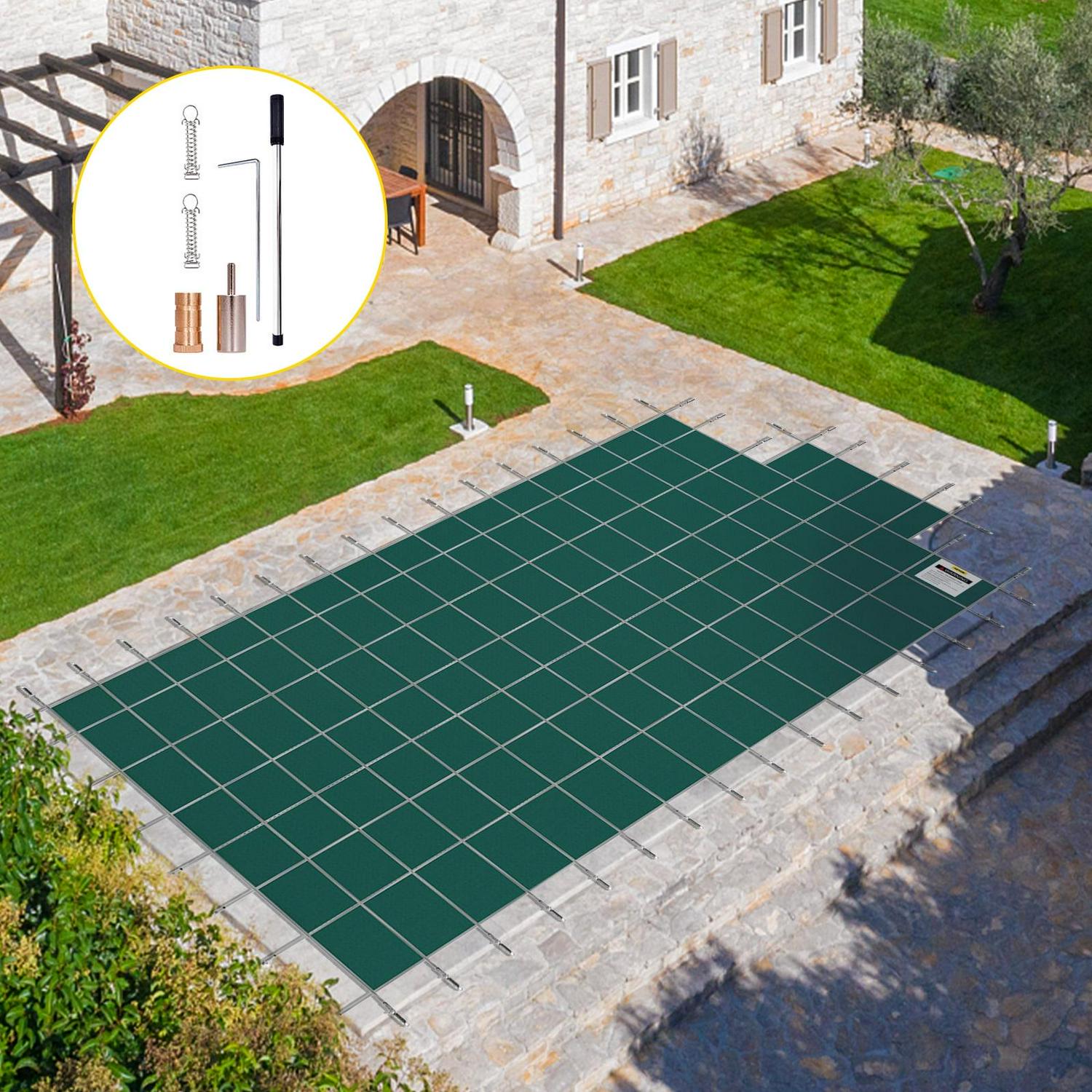 VEVOR Pool Safety Cover 14&times;26 ft Rectangle Inground, Green Mesh, Durable PP Material, Winter Protection