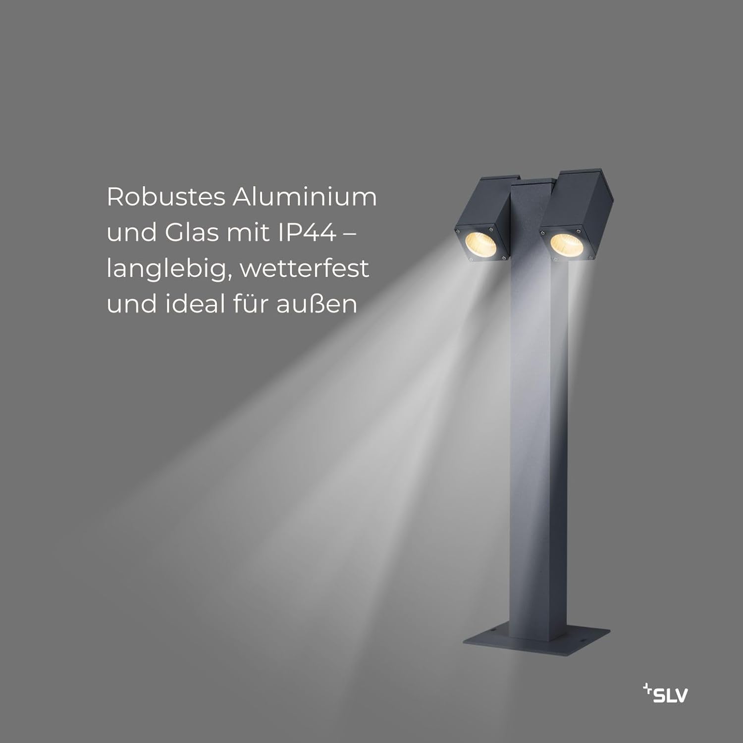 SLV THEO PATHLIGHT | Stehleuchte, LED Außen-Beleuchtung für Wege, Wände, Eingänge, Outdoor Garten-Lampe, Außenleuchte, Standleuchte |quadratisch, IP44, 2xGU10, anthrazit