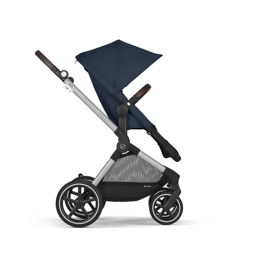 CYBEX Gold Kinderwagen EOS Lux 2-in-1, Reisesystem, Ab Geburt bis 22 kg (ca. 4 Jahre), Moon Black