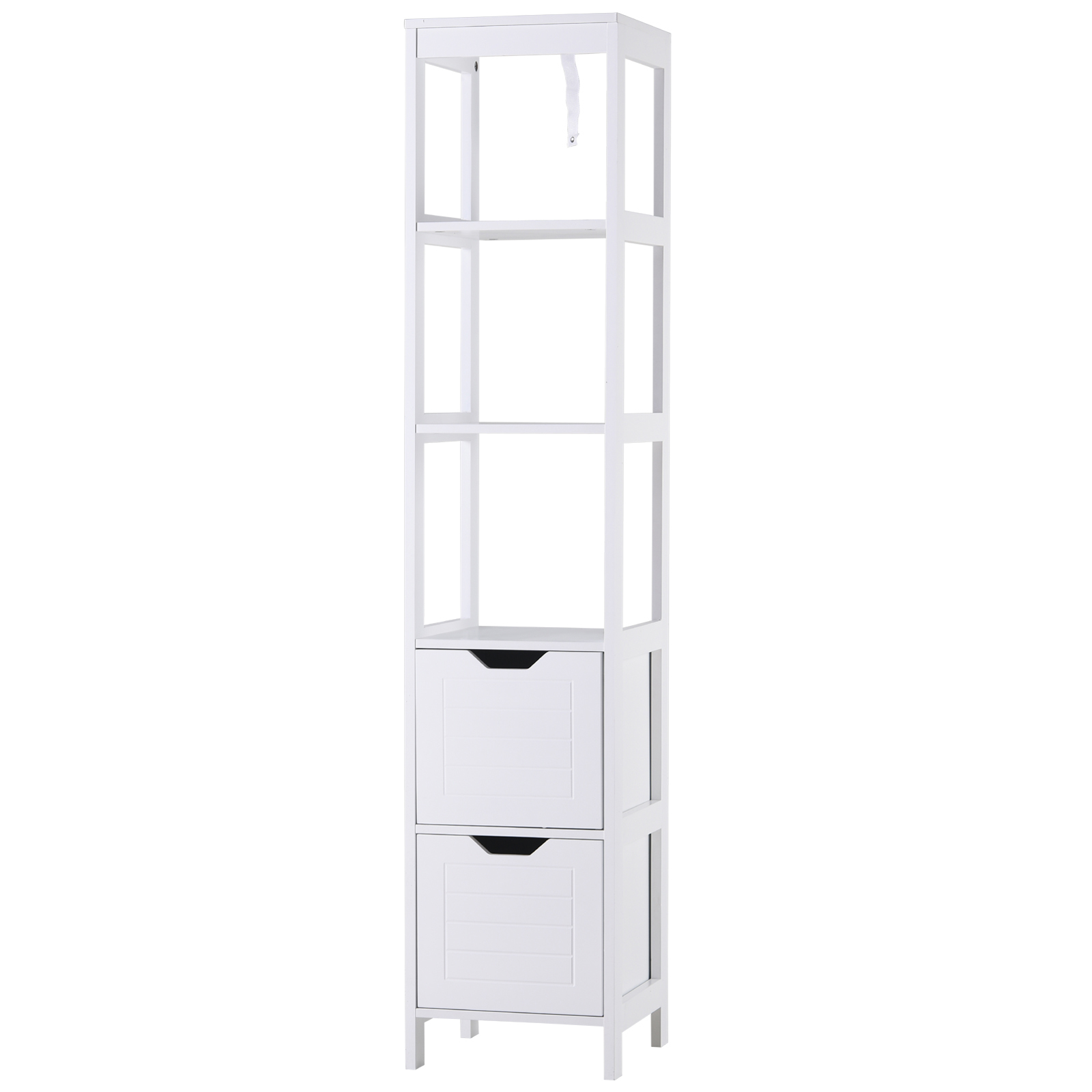 kleankin® Badezimmerregal Badeschrank Küchenschrank mit 1 Schränke 3 offene Regale MDF