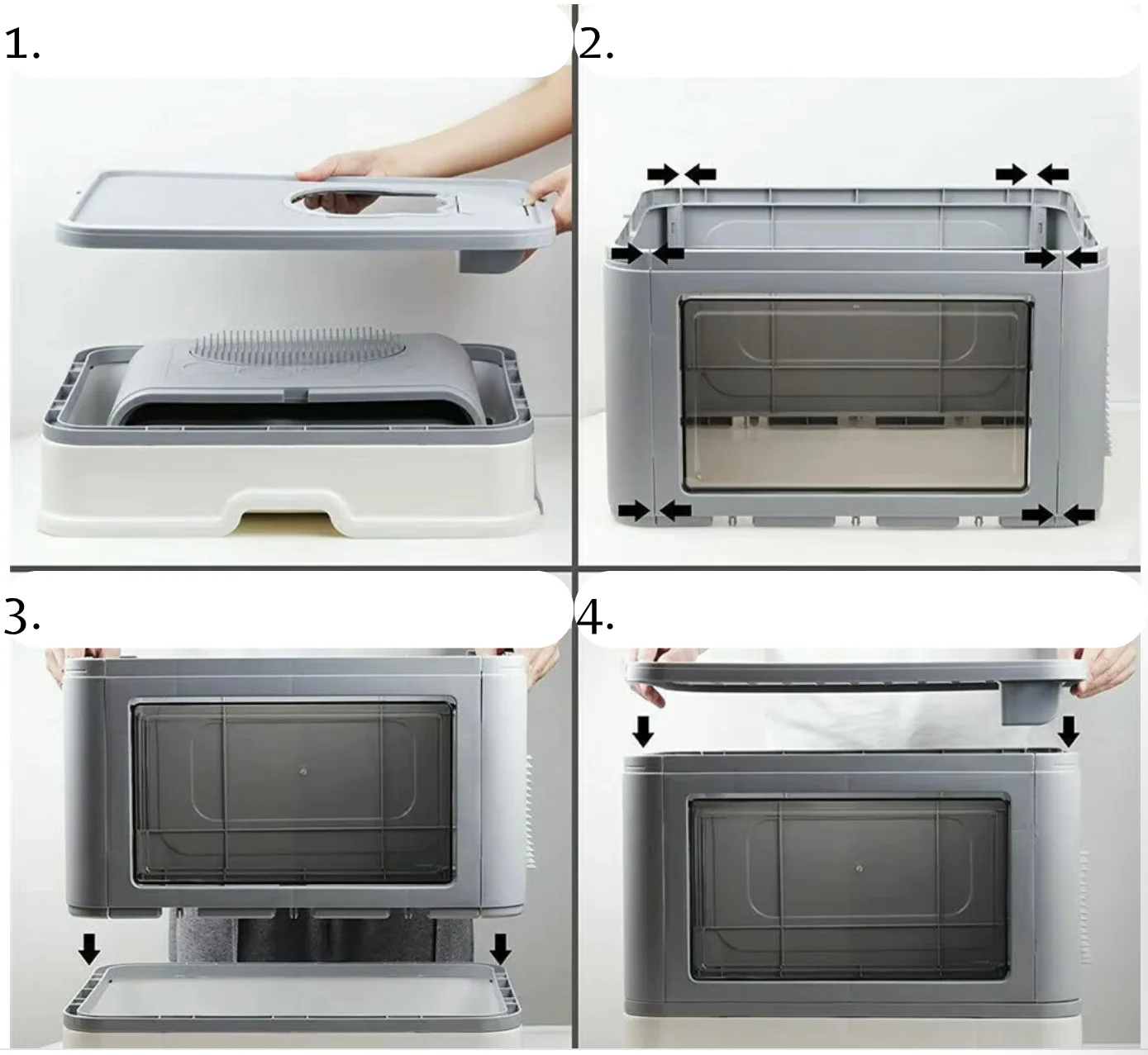 Foldable Cat Litter Box �C Dual-Entry Design, Fully Enclosed & Easy Clean