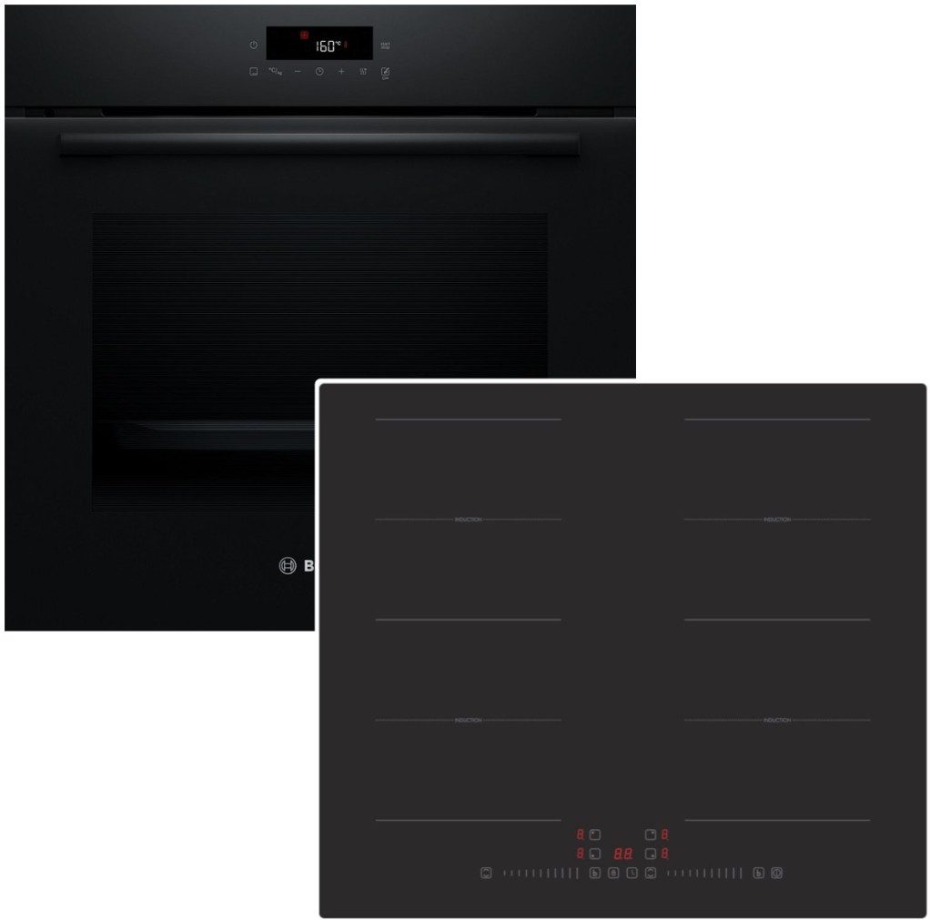 Backofen-Set Pyrolyse 3D Heißluft + PKM Induktionskochfeld Flexzonen Slider