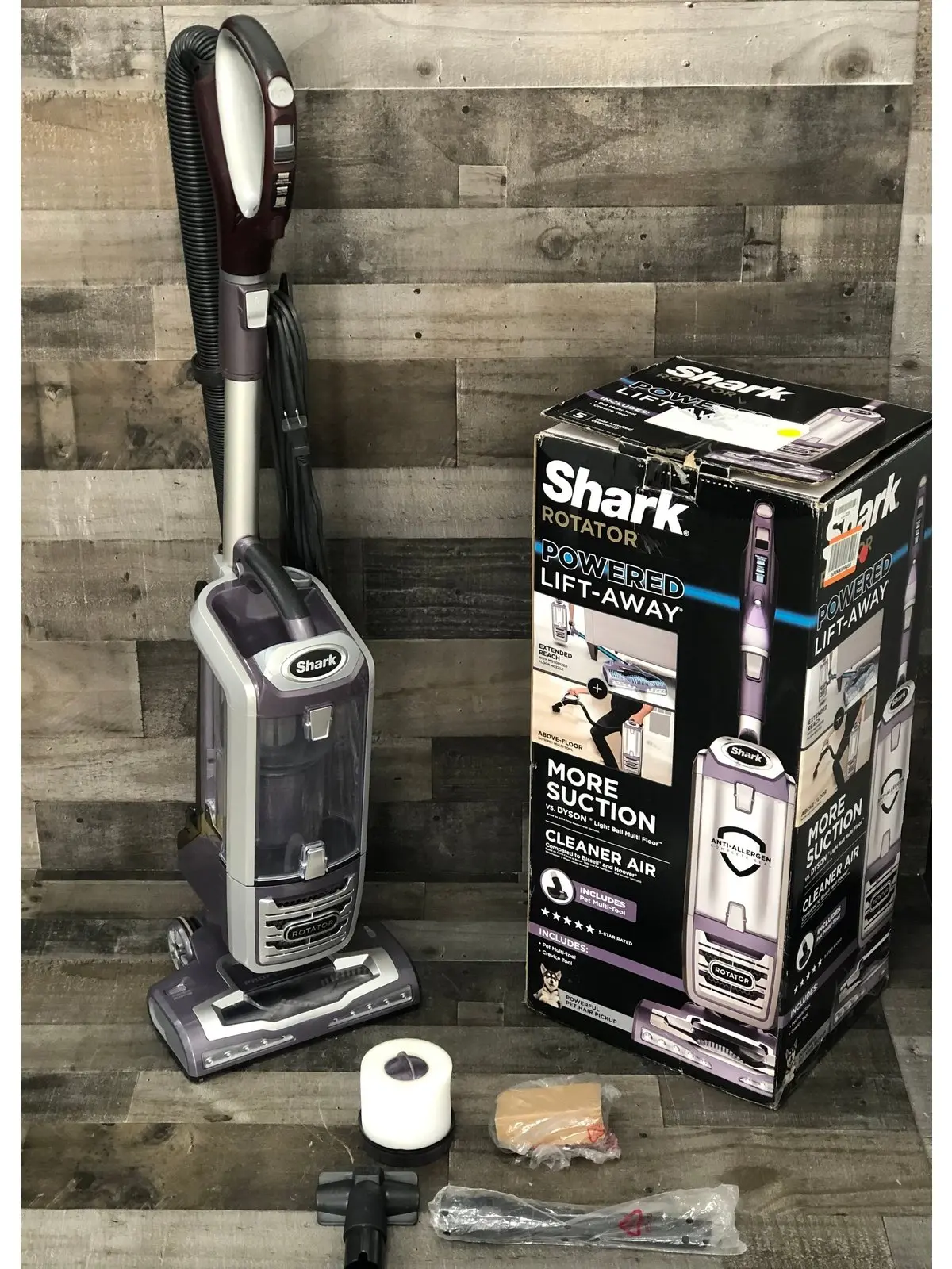 Shark Rotator Powered Lift Away Upright Vacuum with Crevice Tool and Pet Multi Tool with a Rose Gunmetal Finish