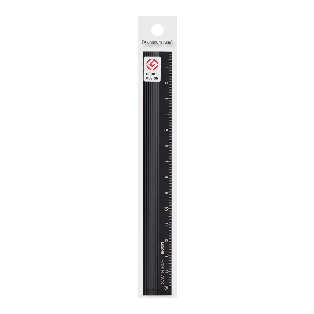 Midori Aluminum Ruler Black
