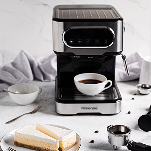 Hisense, HESCM15DBK, Macchina da caffè espresso manuale, macinato e compatibile con cialde ESE 44 mm, Pressione 15 bar, Schermo Touch, 1100W, Silver, 27.4x30x27.2 cm : Amazon.it: Casa e cucina