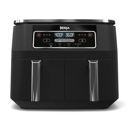 Ninja Foodi 4 in 1 8 Quart 2 Basket Air Fryer with DualZone Technology – Air Fry, Roast, Reheat, Dehydrate; Independent Cooking Zones; Dishwasher Safe : Home & Kitchen