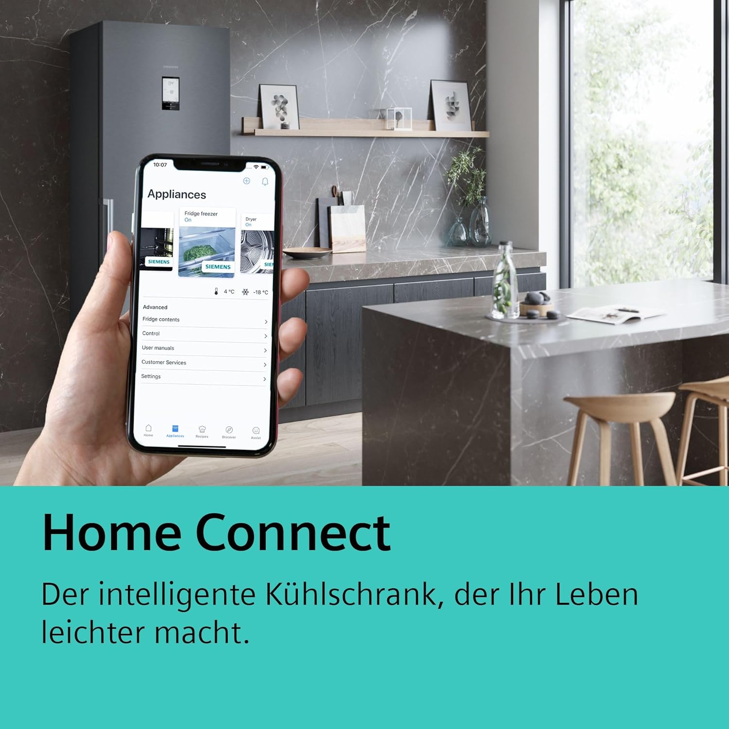 Siemens GU21NADE0 iQ500 Smarter Einbau-Gefrierschrank, Flachscharnier mit Softeinzug, 82 x 59,8 cm, 85 L Gefrieren, noFrost – nie wieder abtauen, freshSense - konstante Innentemperatur