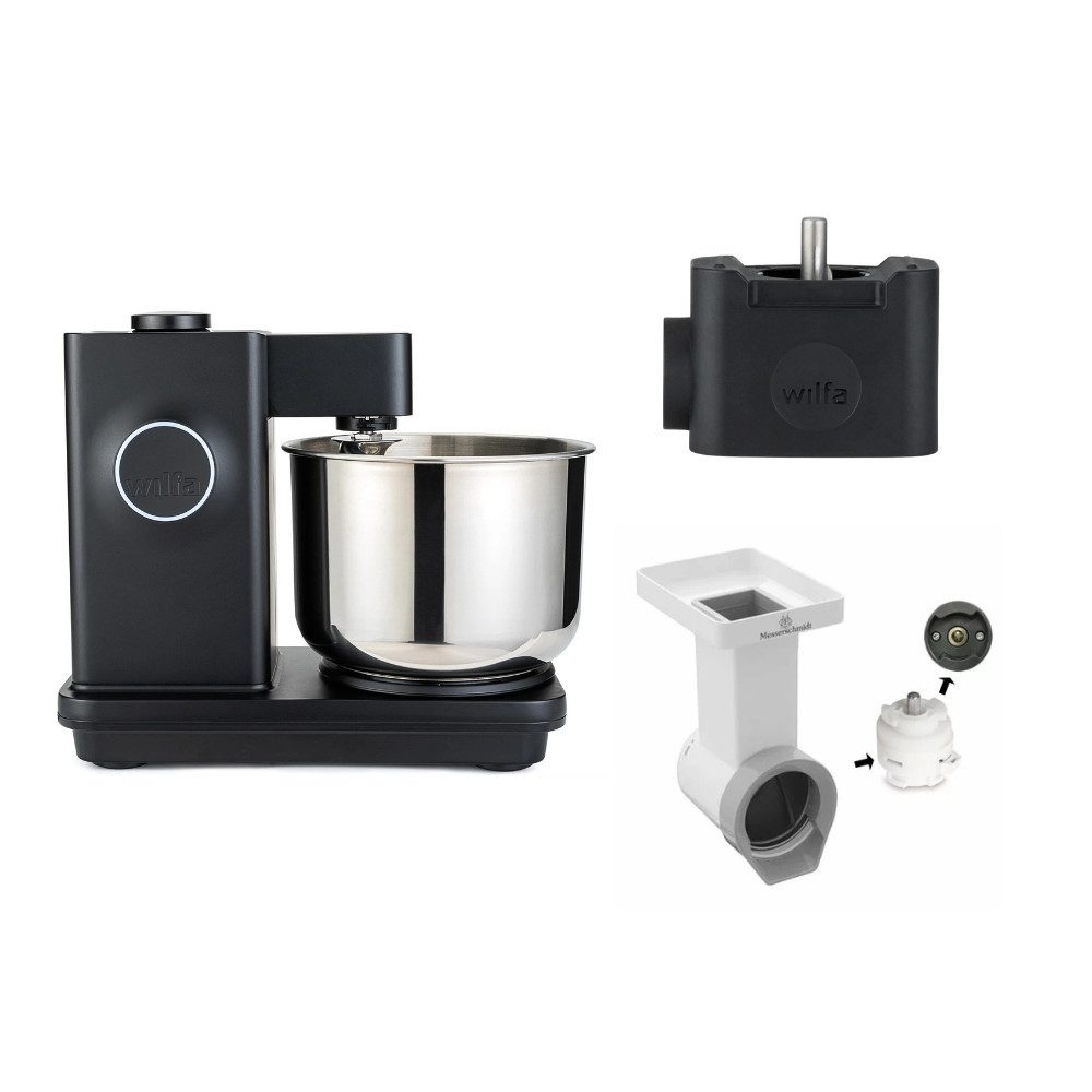 Küchenmaschine Probaker Timer schwarz + Tool Adapter + Messerschmidt Gemüseschneider