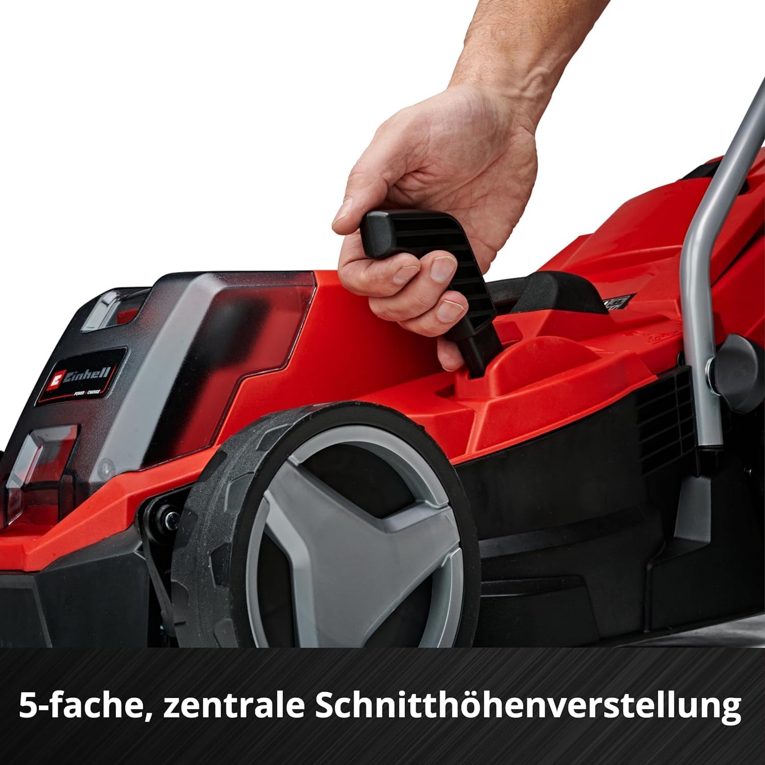 Einhell Akku-Rasenmher GE-CM 18/33 Li-Solo Power X-Change (18 V, 33 cm Schnittbreite, bis 200 m, Brushless, 30L Grasfangkorb, 25-65 mm Schnitthhe, ohne Akku)