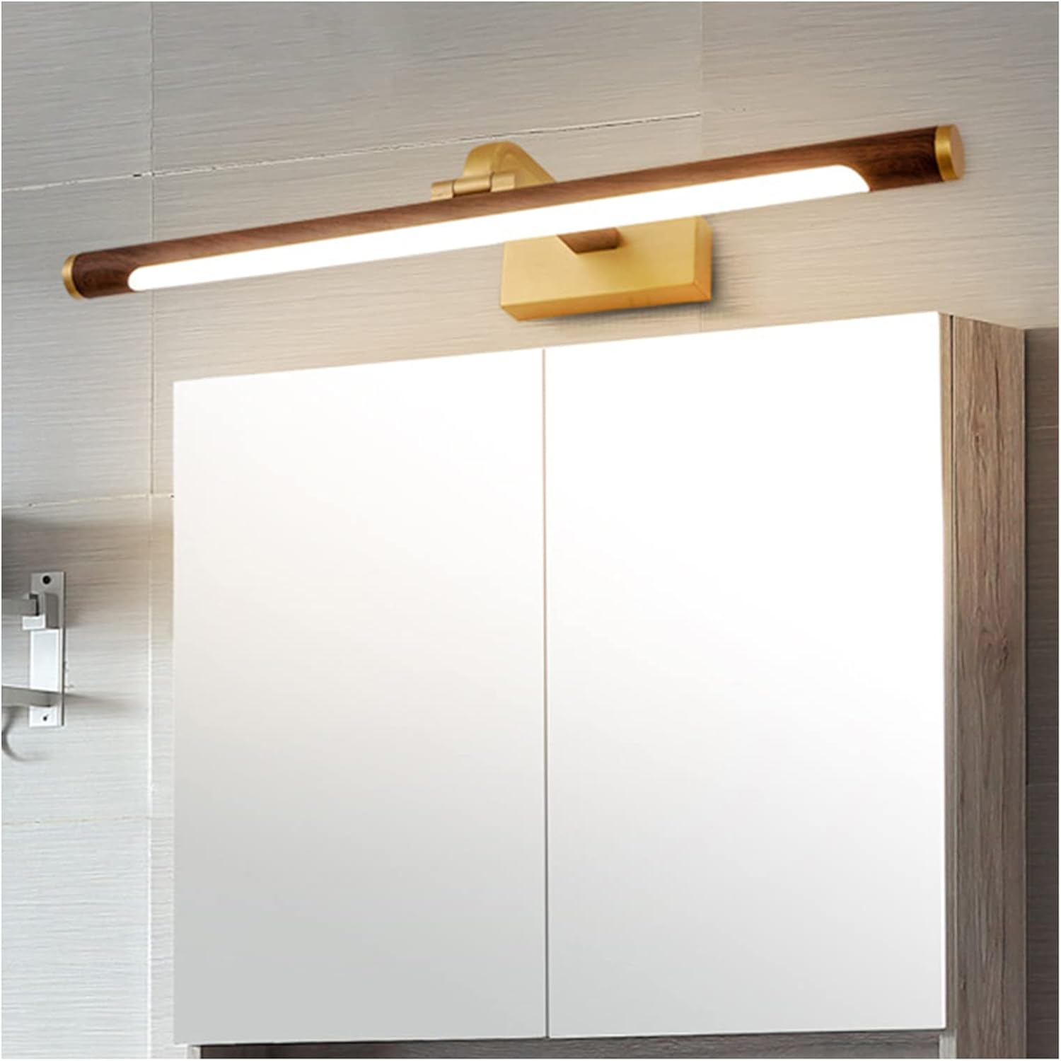 Waschtischbeleuchtung, Badezimmerspiegel-Frontleuchte, verstellbarer Beleuchtungswinkel, LED-Spiegelschrankleuchte, moderne Luxus-Waschtisch-Make-up-Licht, Badbeleuchtung (57 cm, weißes Licht)