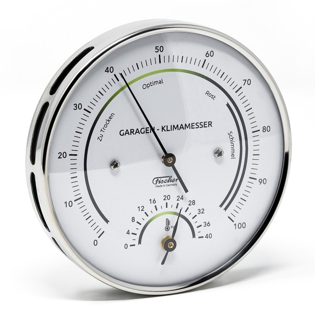 Klimamesser Fischer 122.01HT-Garage Klimamesser Hygrothermometer Made in Germany