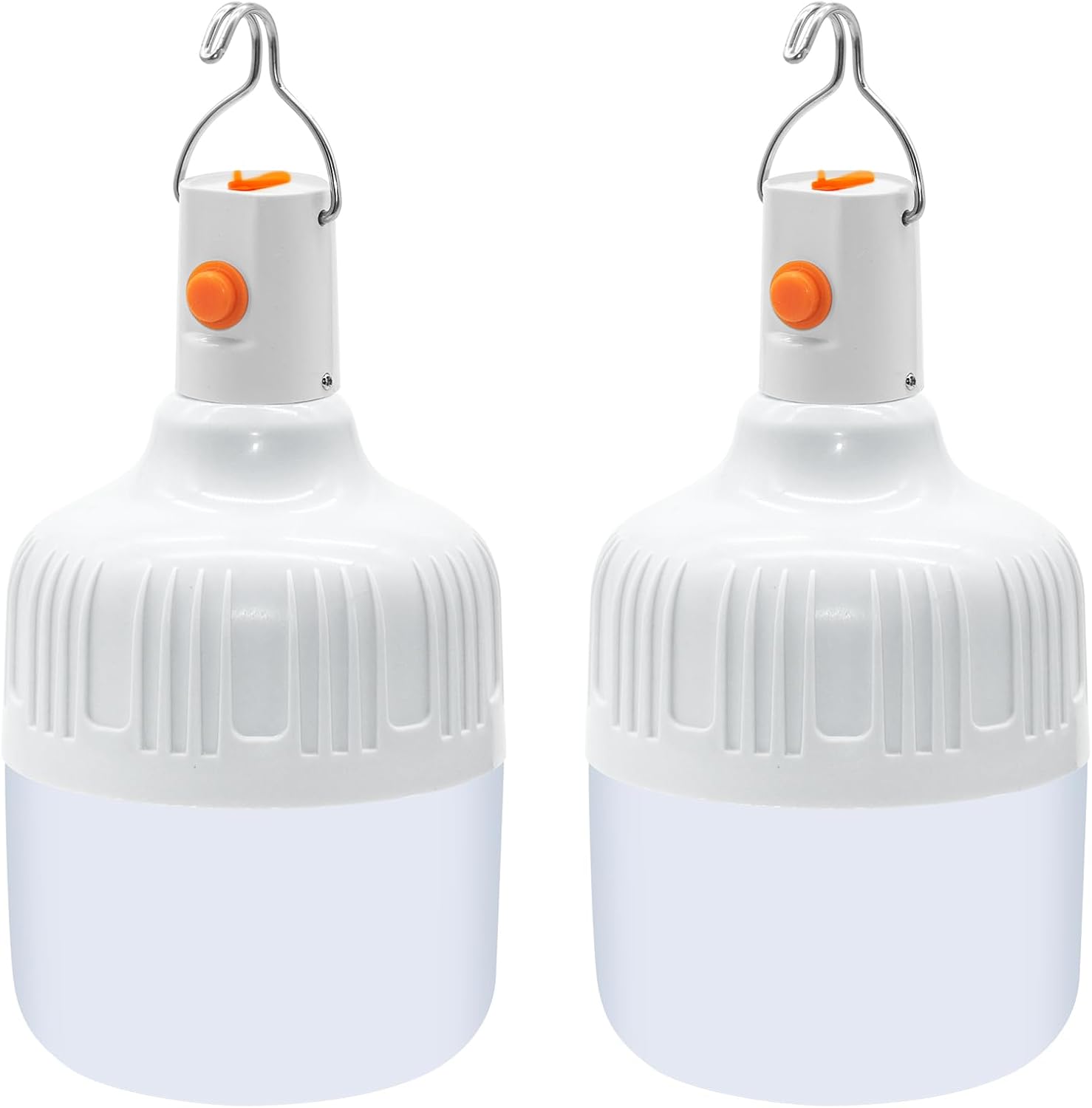 Ledeak 2PCS Lampadina da Lavoro a Sospensione, Lanterna da Campeggio Portatile Luce a LED di Campeggio Ricaricabile, 3 Modalit脿 Dimmerabili, Luce Esterna per Tende, Barbecue, Giardino, Emergenza