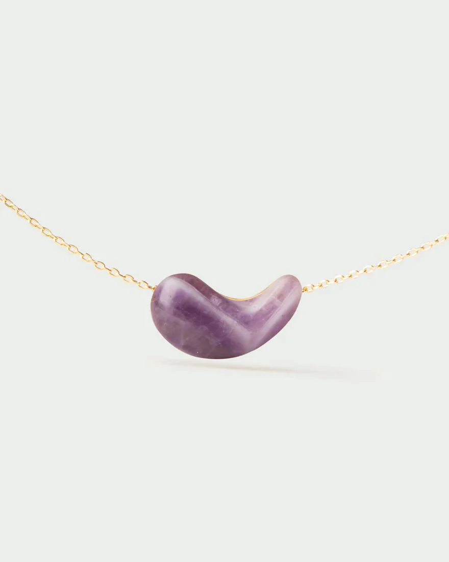 Collana Pdpaola Aura in argento dorato con pietra viola CO01-996-U