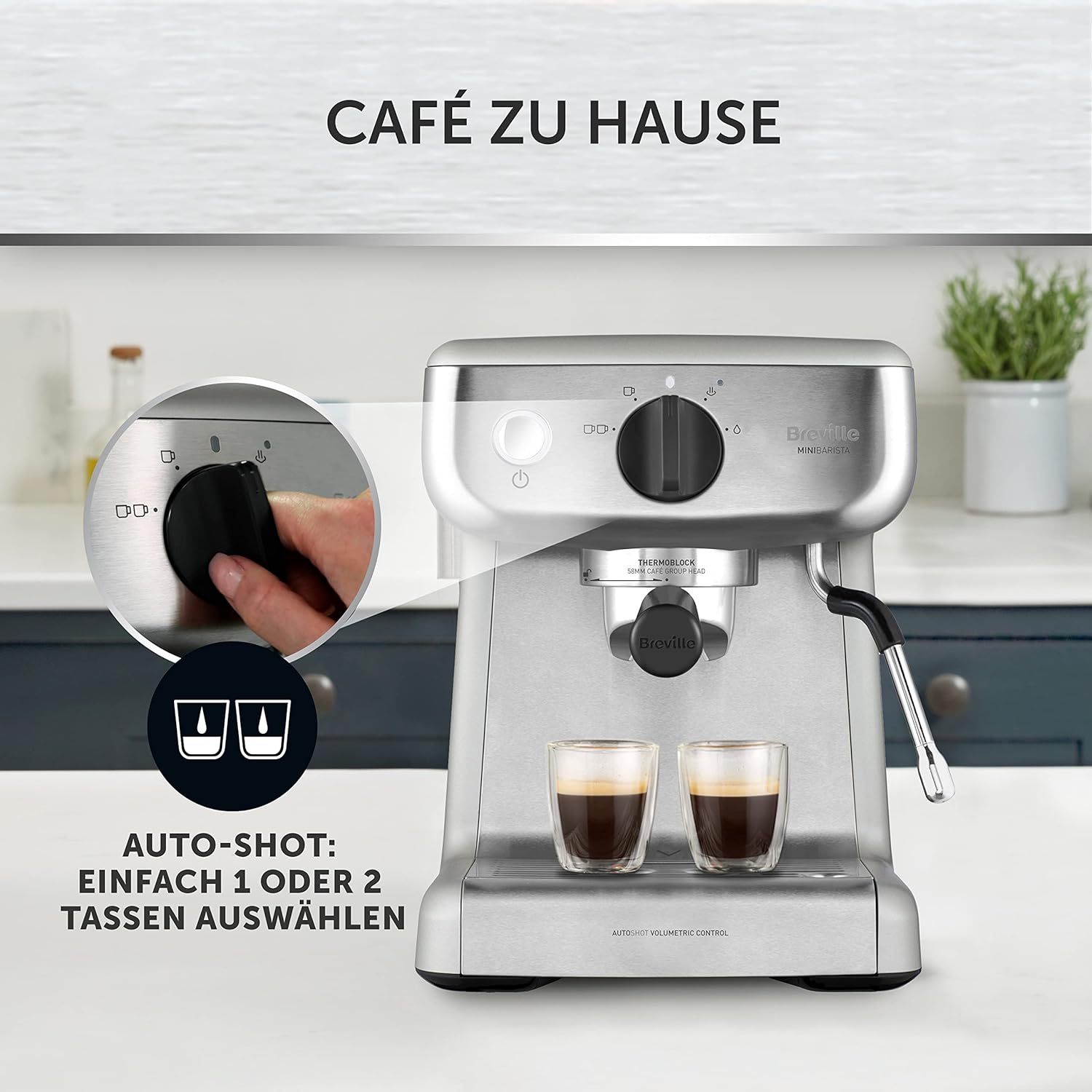 Breville Barista Max Siebträgermaschine | Espressomaschine/Kaffeemaschine mit integriertem Mahlwerk und Milchaufschäumer| 2,8-l-Wasserbehälter | Italienische Pumpe mit 15 Bar | Edelstahl [VCF126X]