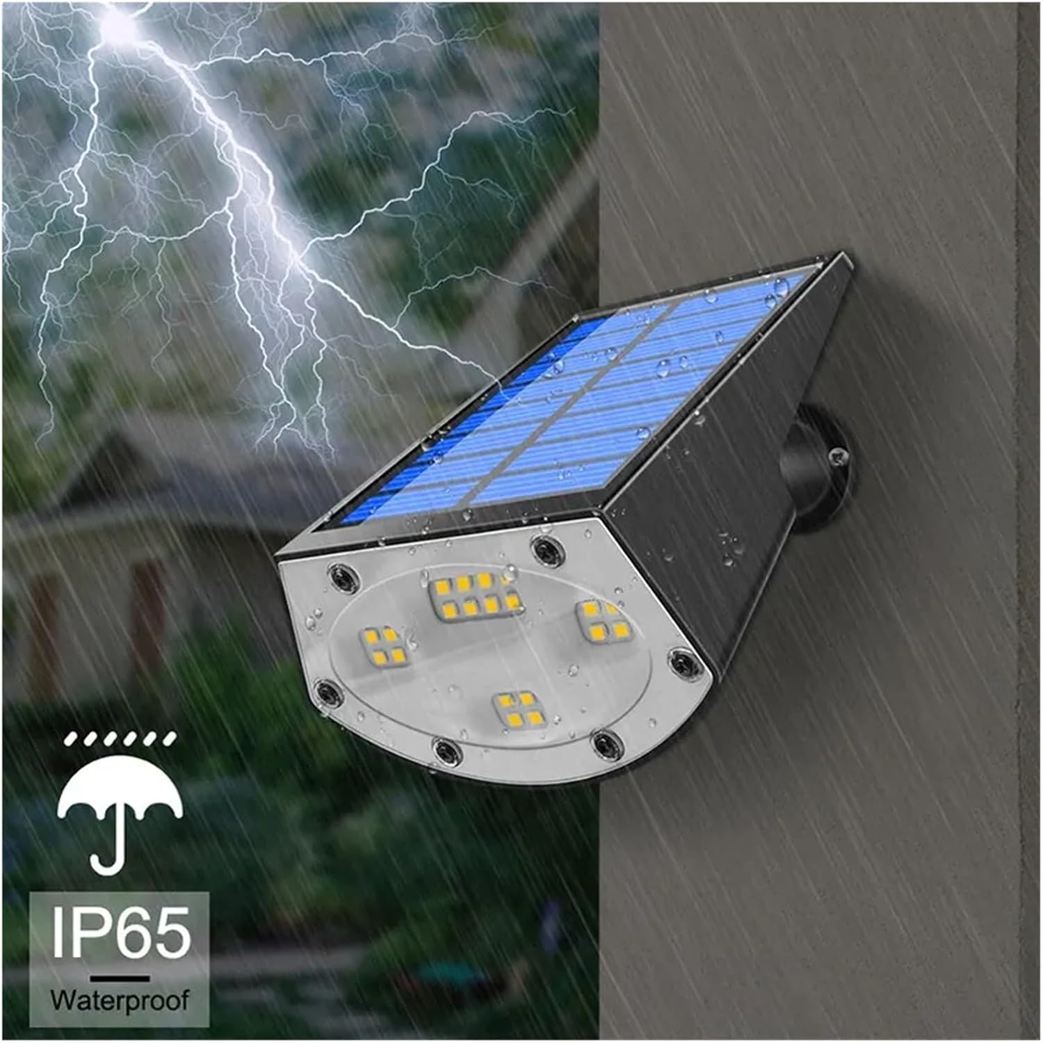 2-in-1-Strahler, wasserdicht, verstellbar, für Außenbereich, Terrasse, Weg, Garten, Auffahrt, hell, energieeffizient, warmweiß, 4 Stück
