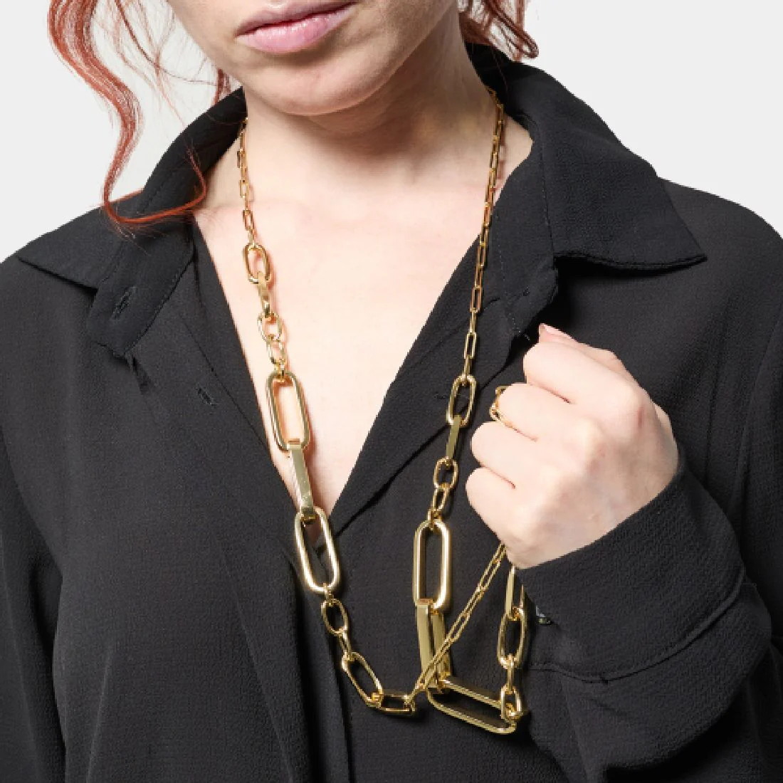 Collana Unoaerre catena lunga dorata 2639