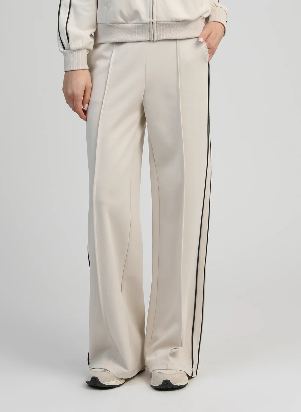 Cream Relaxed Trousers �C Jersey Straight Cut by An��ge