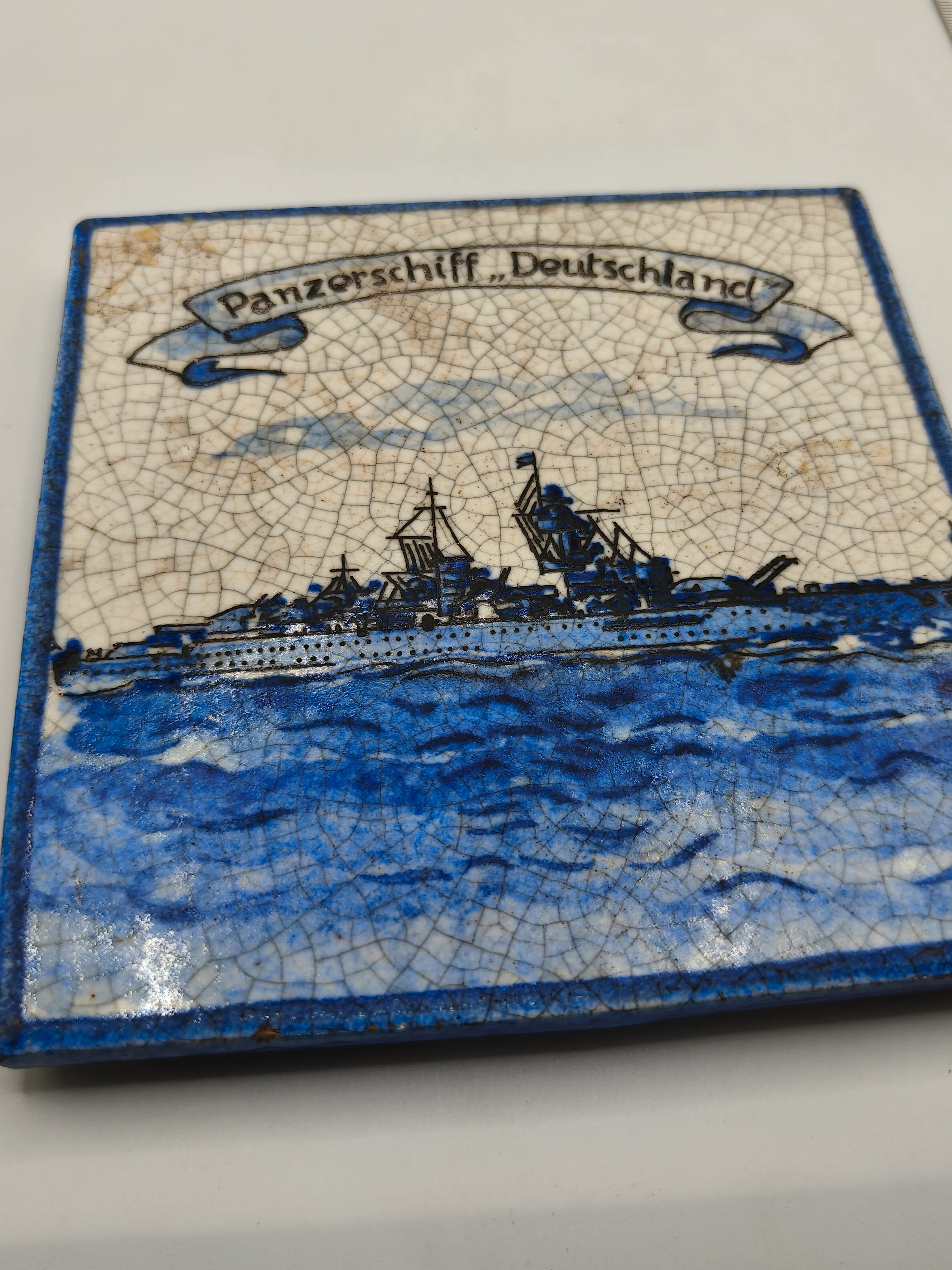 PanzerSchiff Deutschland Porcelain Paque. IIWW Germany