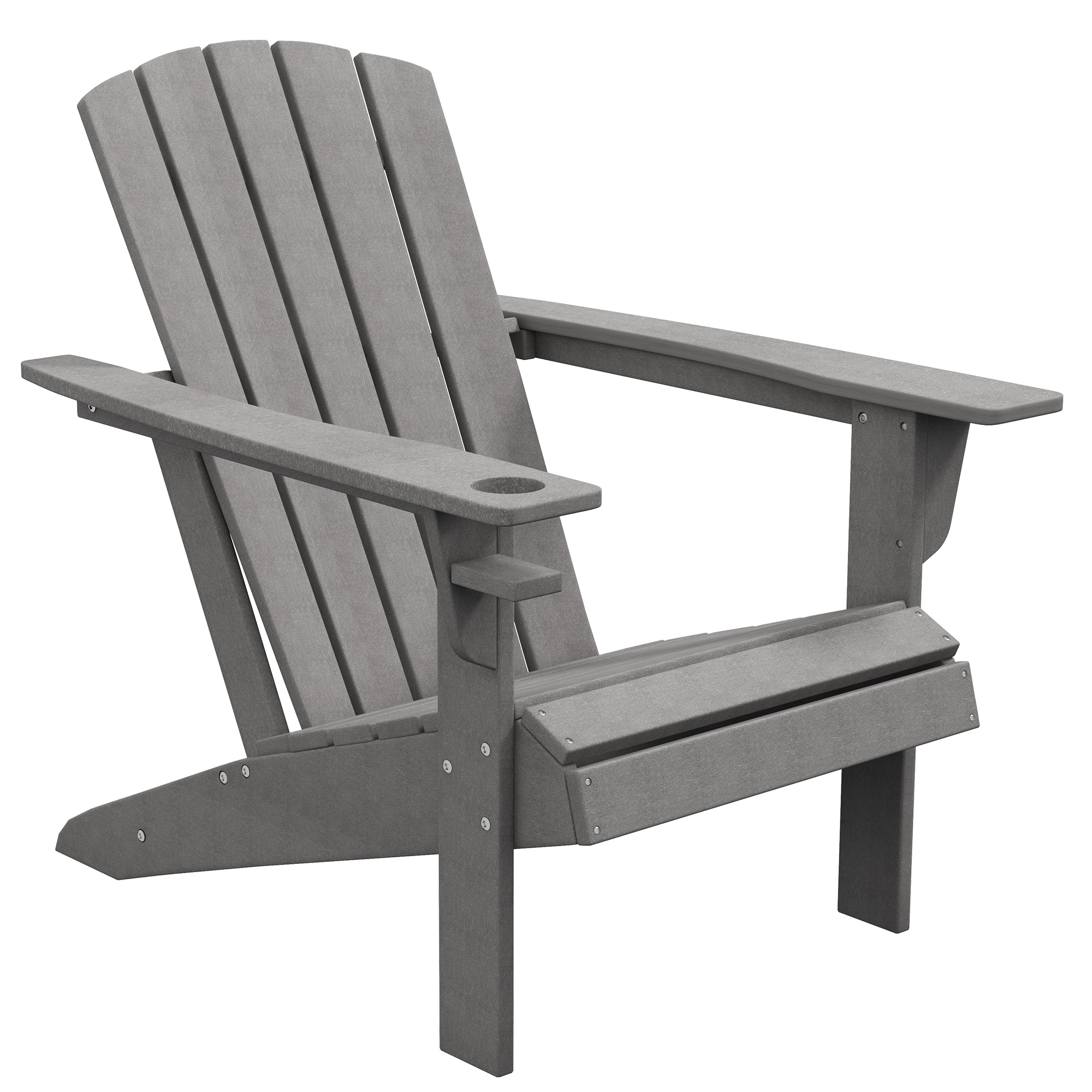 Outsunny Gartenstuhl, ergonomisches Design, wetterfest, HDPE, grau, 75 x 87 x 90 cm