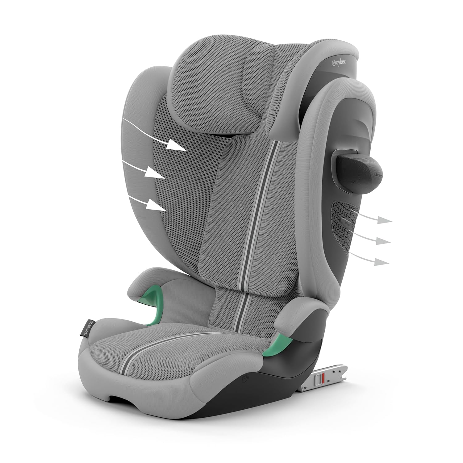 CYBEX Gold Kinder-Autositz Solution G i-Fix, F��r Autos mit und ohne ISOFIX, Ab ca. 3 bis 12 Jahre (100 - 150 cm), Ab ca. 15 bis 50 kg, Lava Grey