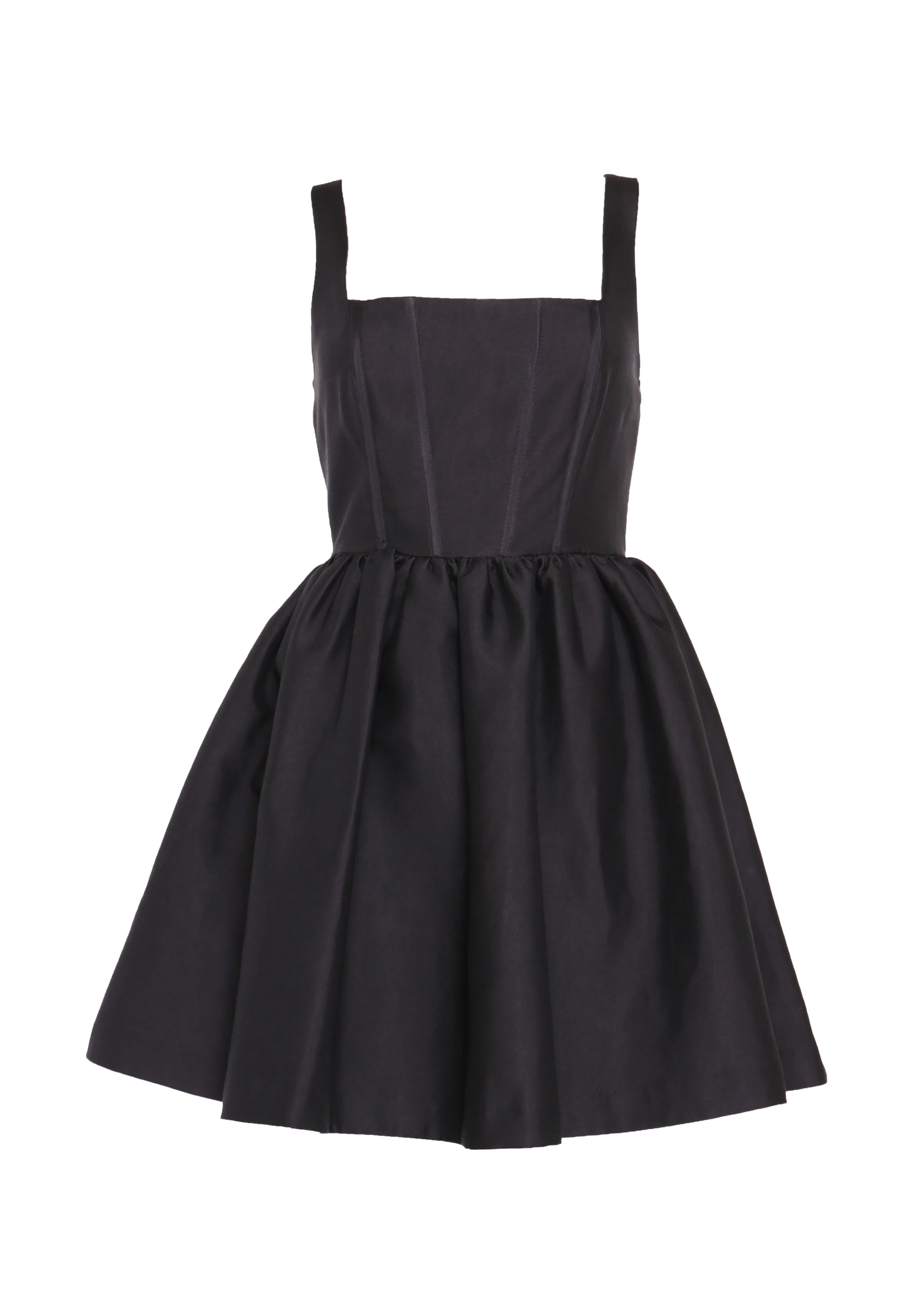 Angela Black Corseted Skater Mini-Dress