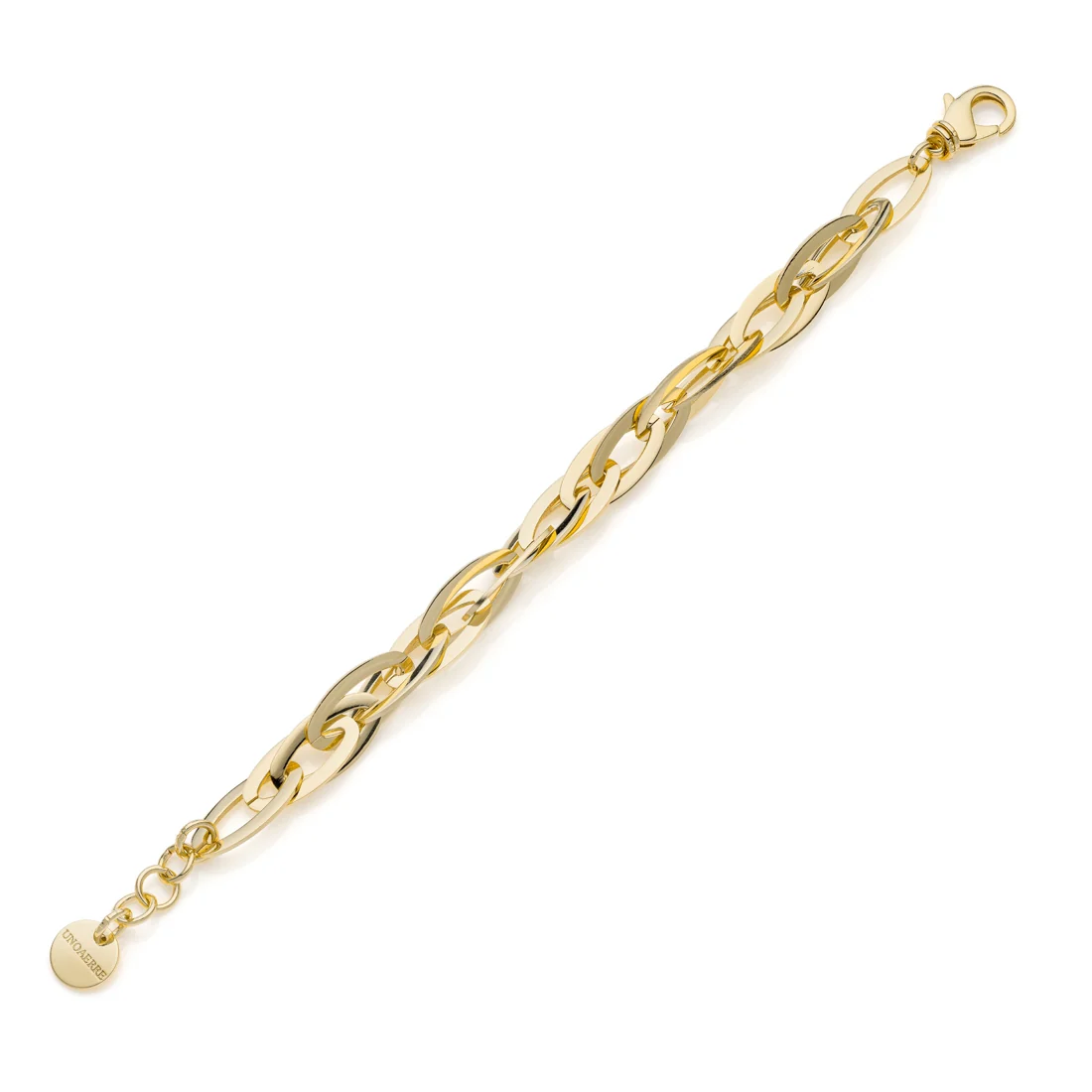 Bracciale Unoaerre 2342 a maglie allungate in bronzo dorato giallo