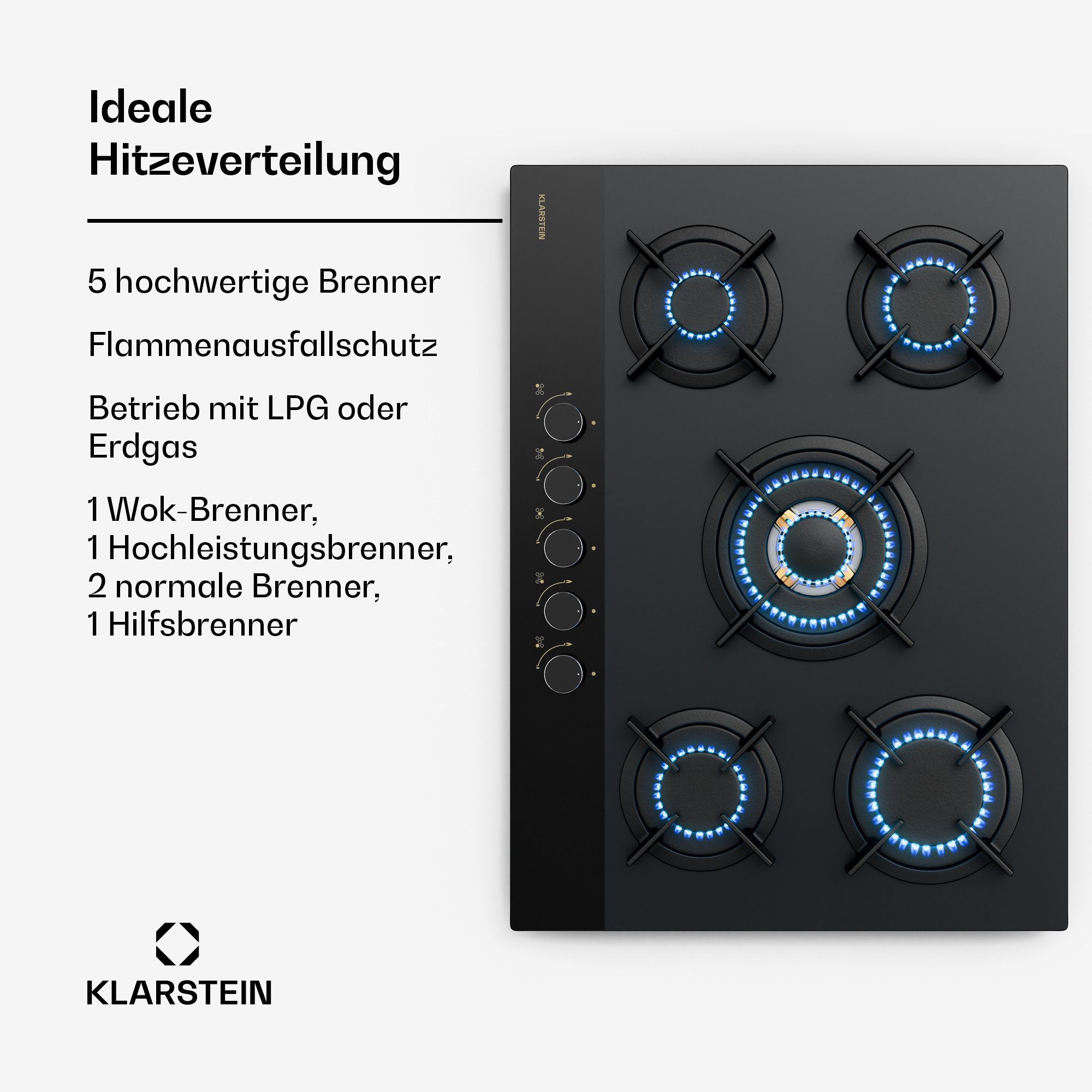 Gas-Kochfeld Goldflame Nano Matte