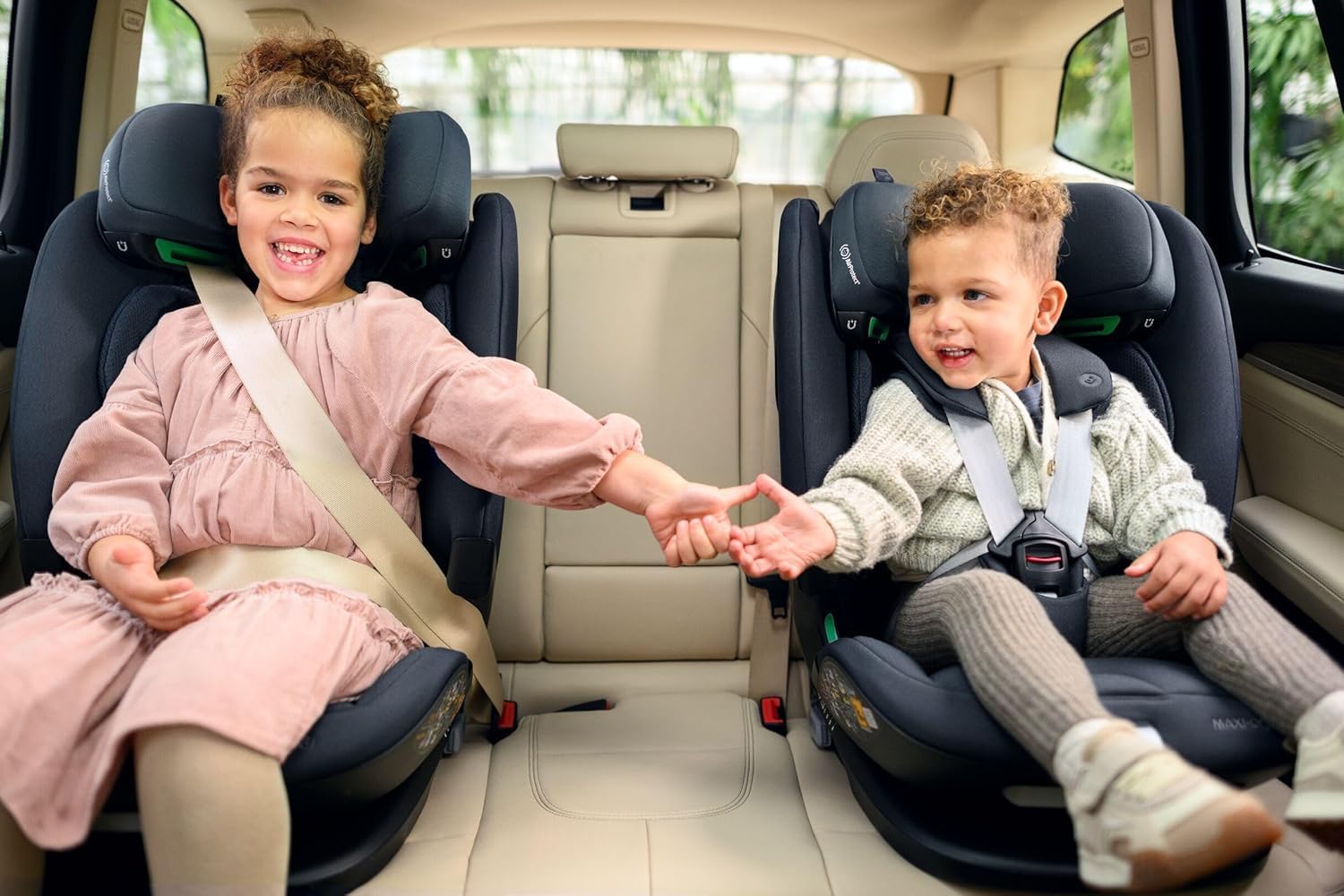 Maxi-Cosi Titan Pro² i-Size, Seggiolino auto per bambini, 15 Mesi- 12 Anni (76-150 cm), ClimaFlow, Cinture easy-in, Cuscini di sicurezza AirProtect, G-CELL, Reclinabile 4 posizioni, Authentic Terra