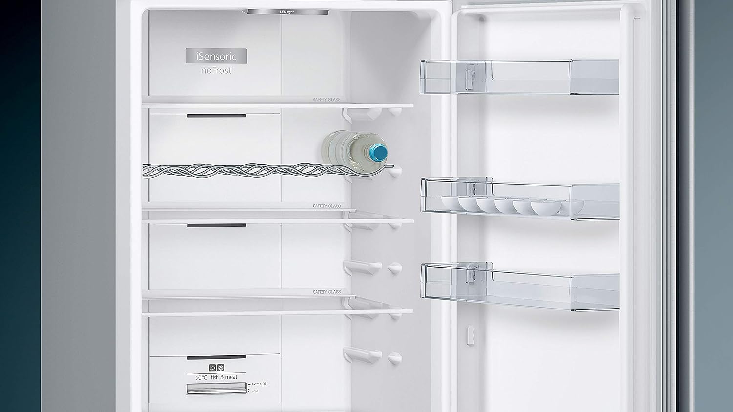 Siemens KG39NXIDR iQ300 Freistehende Kühl-Gefrier-Kombination mit Gefrierbereich, 191 kWh pro Jahr, 368 L, hyperFresh Frischesystem, noFrost, freshSense, bottleRack