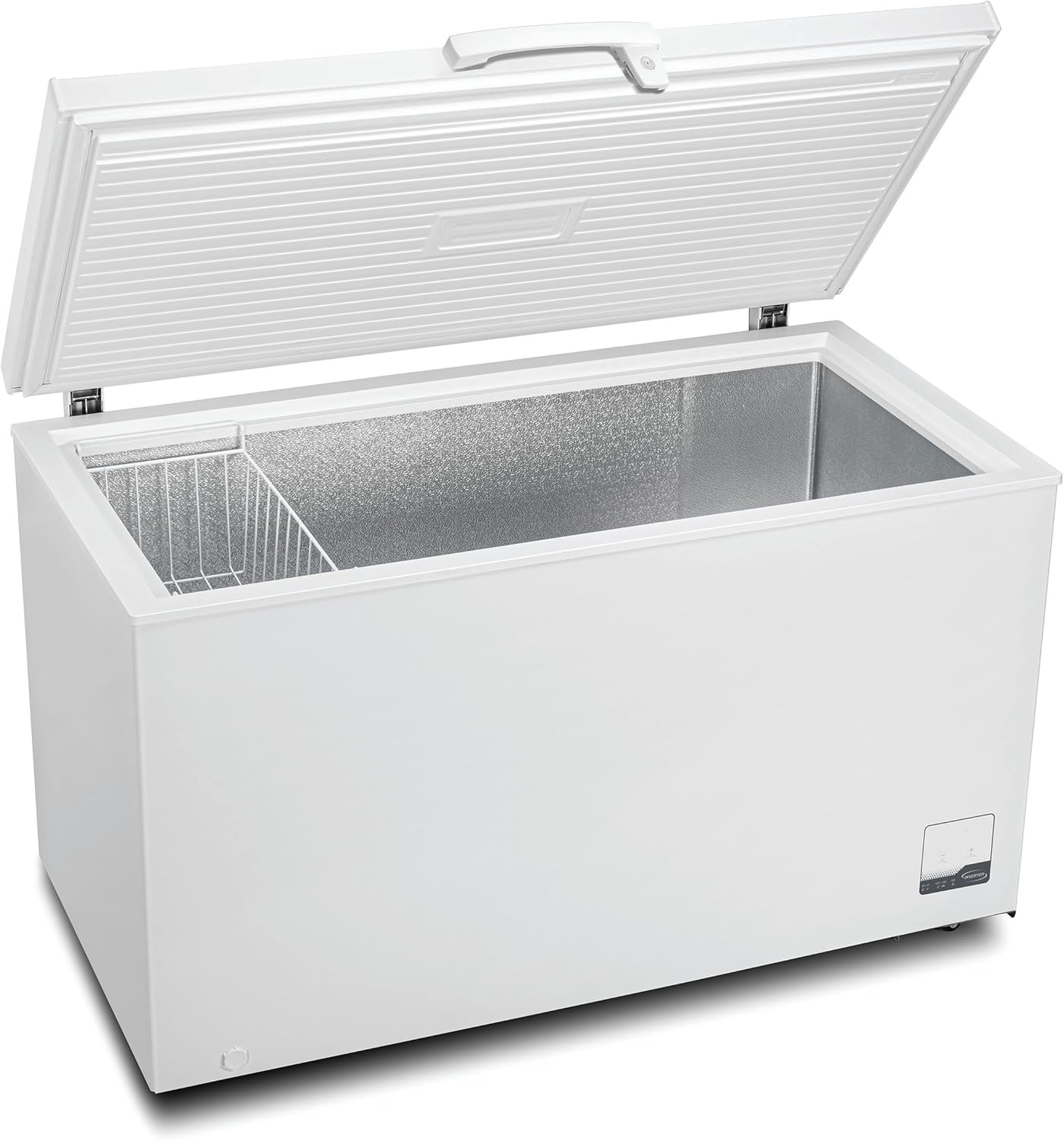METRO Professional Congelatore a Pozzetto GHF2400, Acciaio/Alluminio, 136.5 x 73.5 x 83.5 cm, 130 W, 1 cestello, Illuminazione a LED, Con serratura, Bianco (400 L)