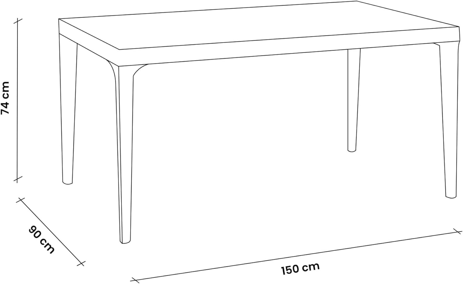 HOUSE COLLECTION SET DA PRANZO 1 TAVOLO E 6 SEDIE IN POLIPROPILENE COLORE ANTRACITE (1 BCA147 + 6 BCA158)