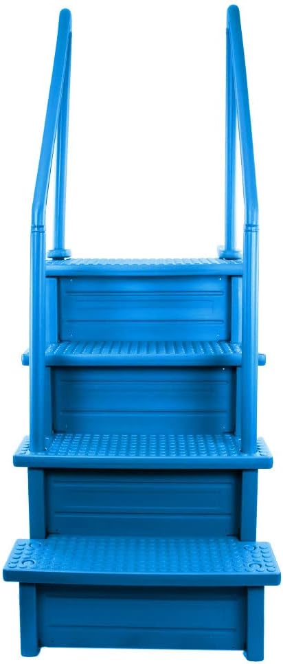 Select Anti Slip in Pool Steps | Gray | for Above Ground Swimming Pools | Can Mount to Decks 48&prime;&prime; to 54&prime;&prime; H | Safety Stairs Capacity Up to 300 lbs
