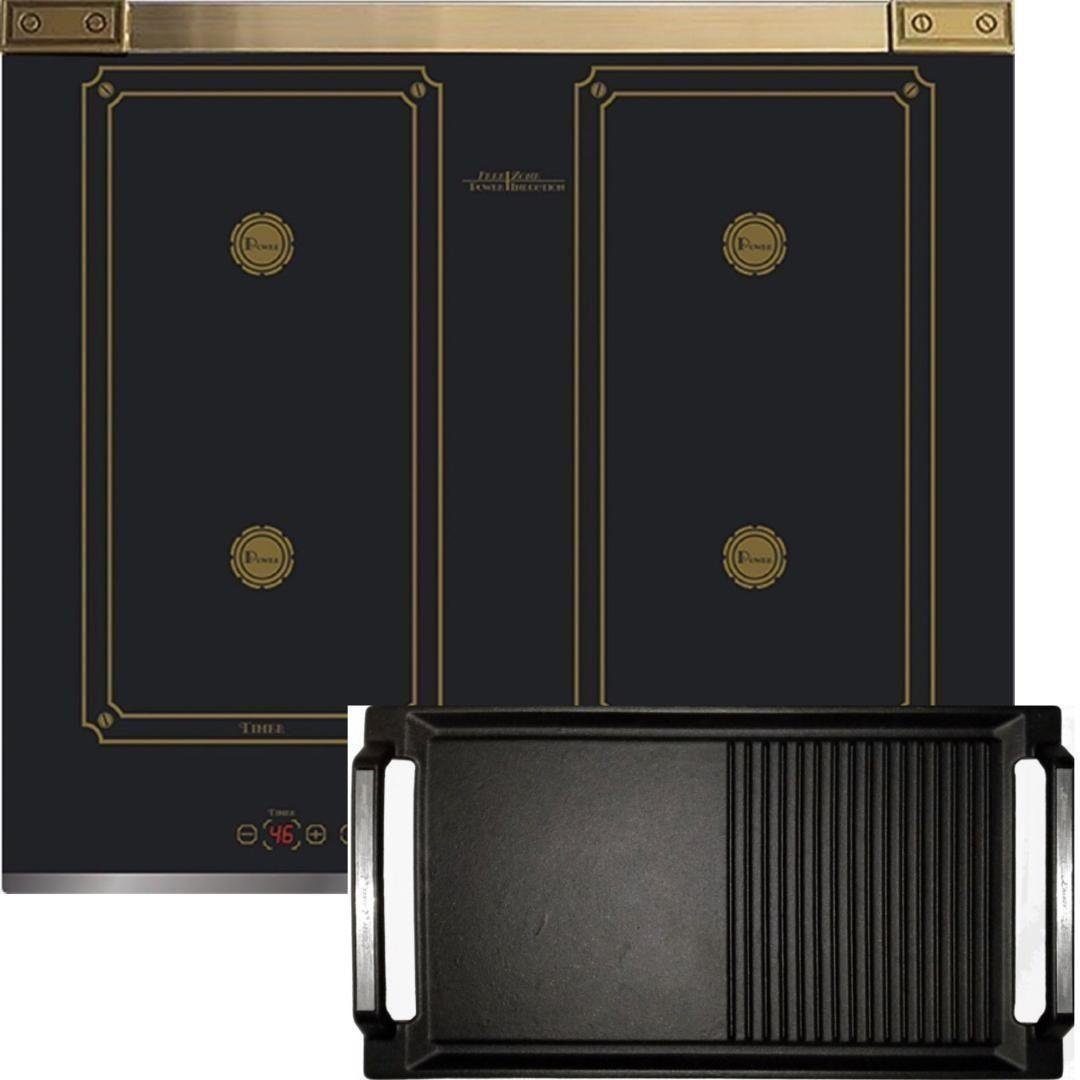 Induktions-Kochfeld KCT 6745 AD inkl. Grillplatte Flex Retro Induktionskochfeld 60 cm,Kochfeld,Herd
