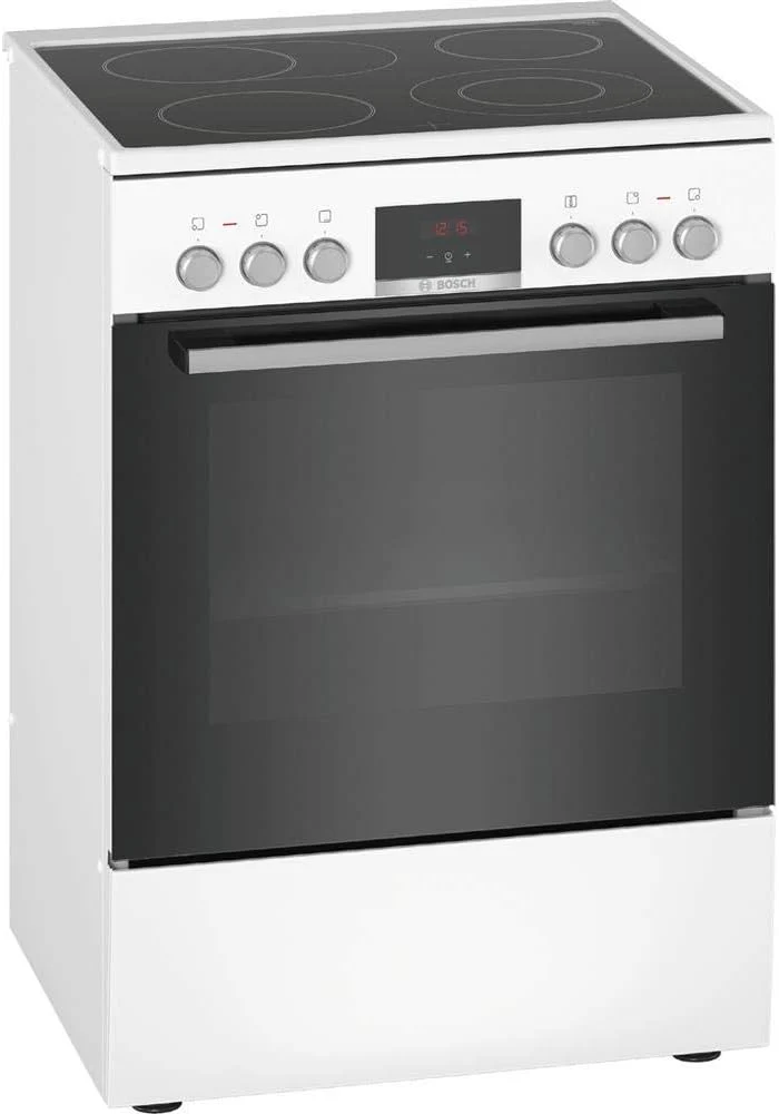 Bosch HKR39C250 Serie 4 Elektro-Standherd, 60 cm breit, EcoClean Direct Reinigungshilfe, 3D Heiluft Backen auf 3 Ebenen, LED-Display-Steuerung, erweiterbare Kochzone fr groes Kochgeschirr