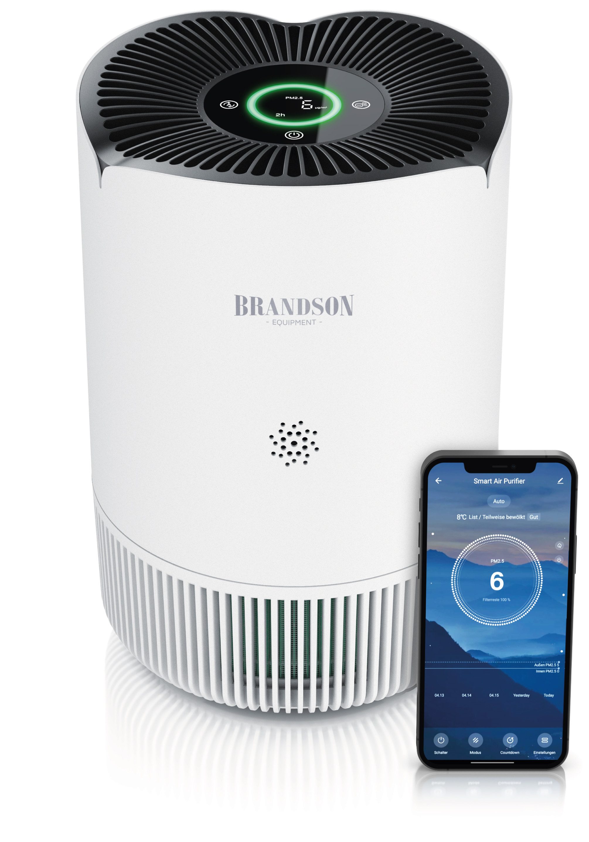 Luftreiniger für Allergiker, 4 Filterstufen HEPA Aktivkohle, Smart Home mit App