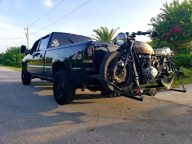 600Lbs Motorcycle Hitch Carrier Fit Up To 75Quot Wide Tire Motorcycle Carrier Hitch Mount Wloading Ramp Dirt Bike Trailer Heavy Duty Motorcycle Rack