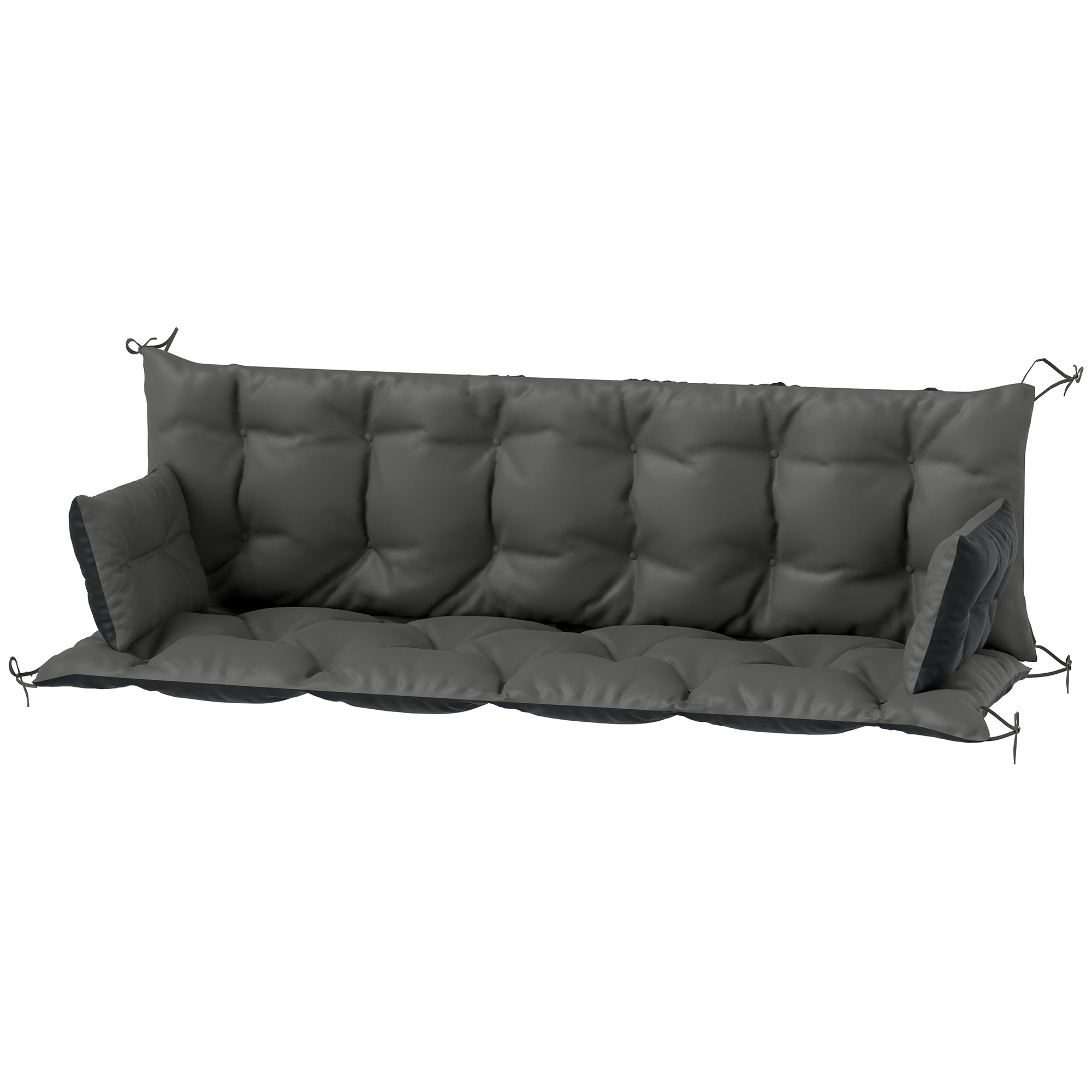 Outsunny Outdoor-Kissen-Set für Bank oder Hollywoodschaukel, zweifarbig, Polyester, Schaumstoff, 180 x 110 x 8 cm, Dunkelgrau