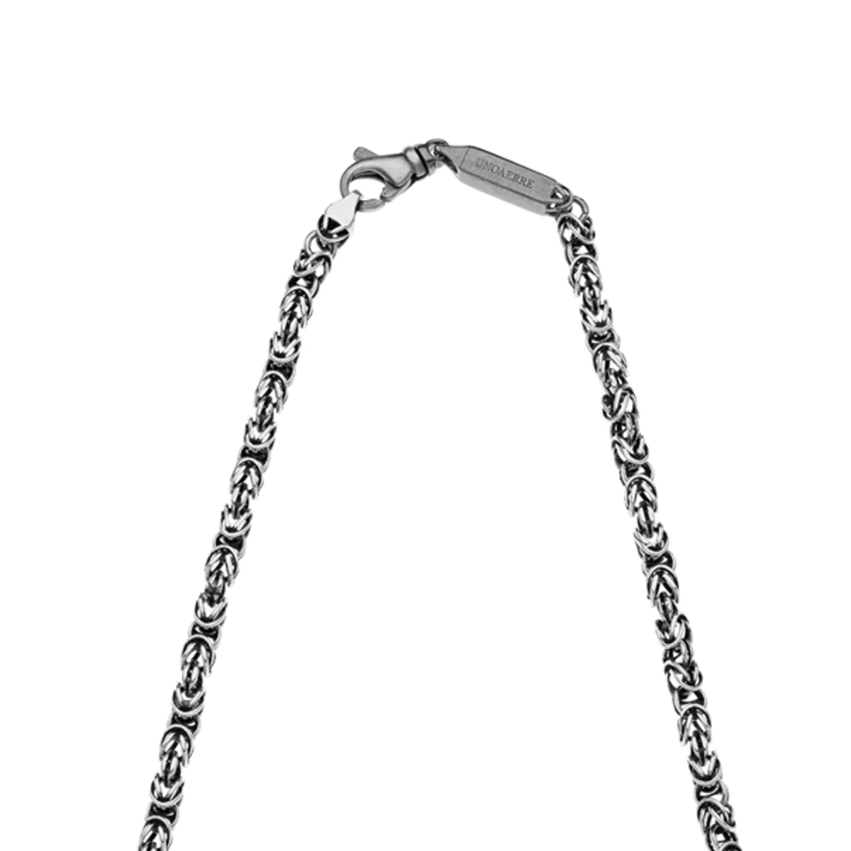 Collana Unoaerre uomo 6080 argento brunito maglia bizantina