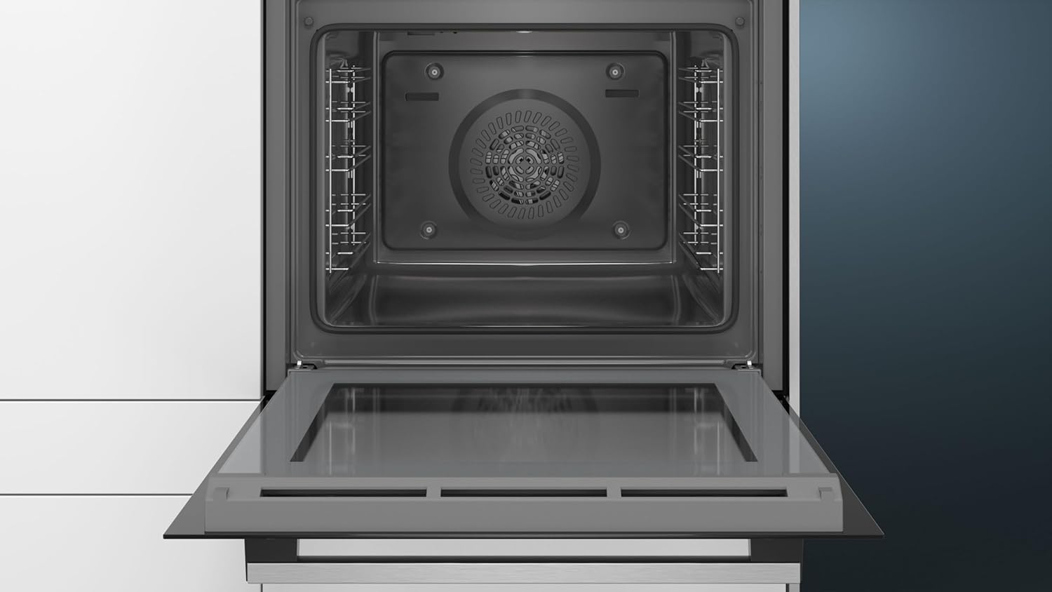 Siemens EQ522IA00 iQ500 Herd-Glaskeramik-Kochfeld-Kombination herdgesteuert, 59,4 cm breit, granit Glanz-Emaille - einfache Reinigung, cookControl10 - Automatikprogramme