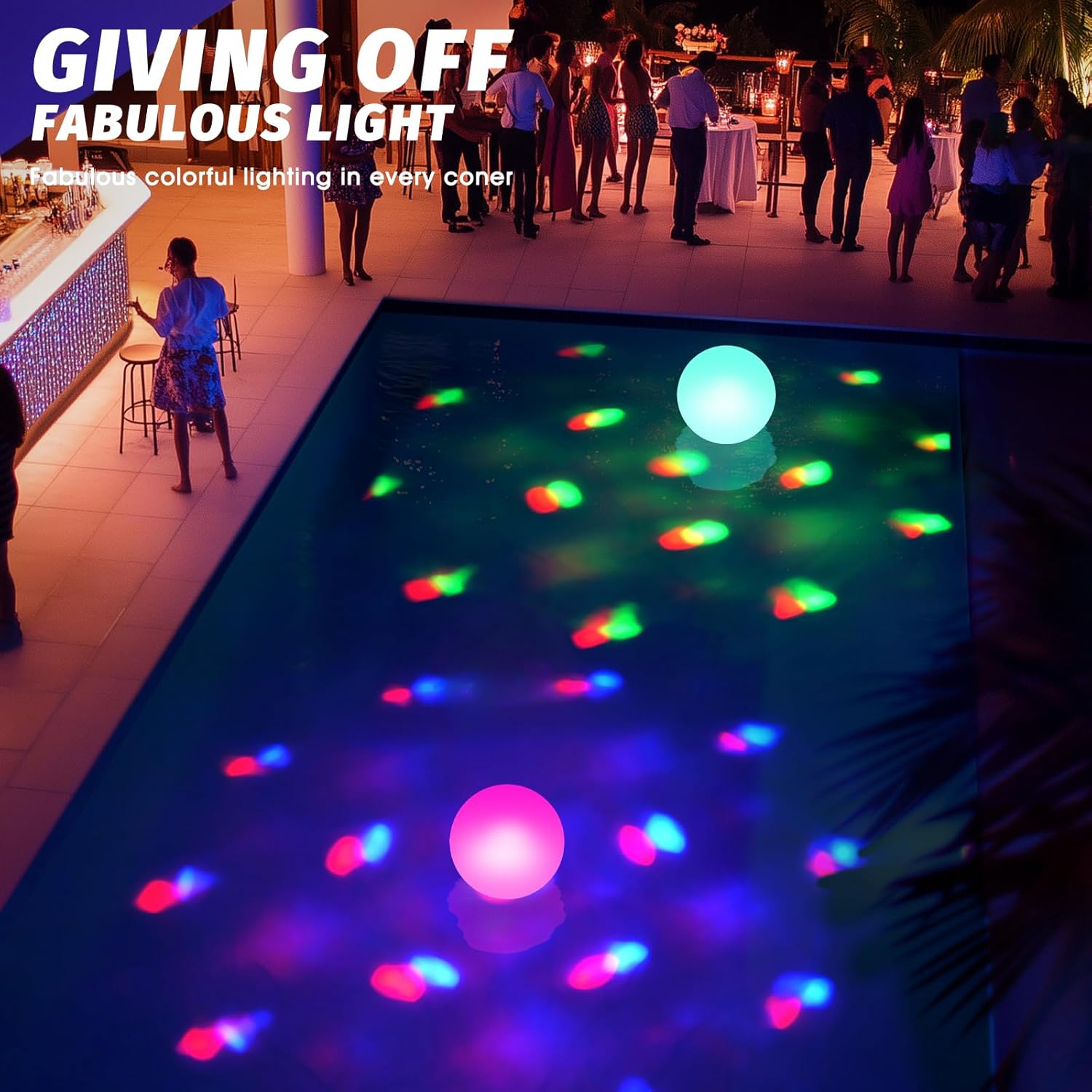 Wiederaufladbare schwimmende Pool-Lichter, 15,2 cm, leuchtende Poolkugeln mit Unterwasser-Lichtern, Farbwechsel-LED-Pool-Licht, das schwimmt, IP68 wasserdicht, schwimmendes Licht für Pool, Party