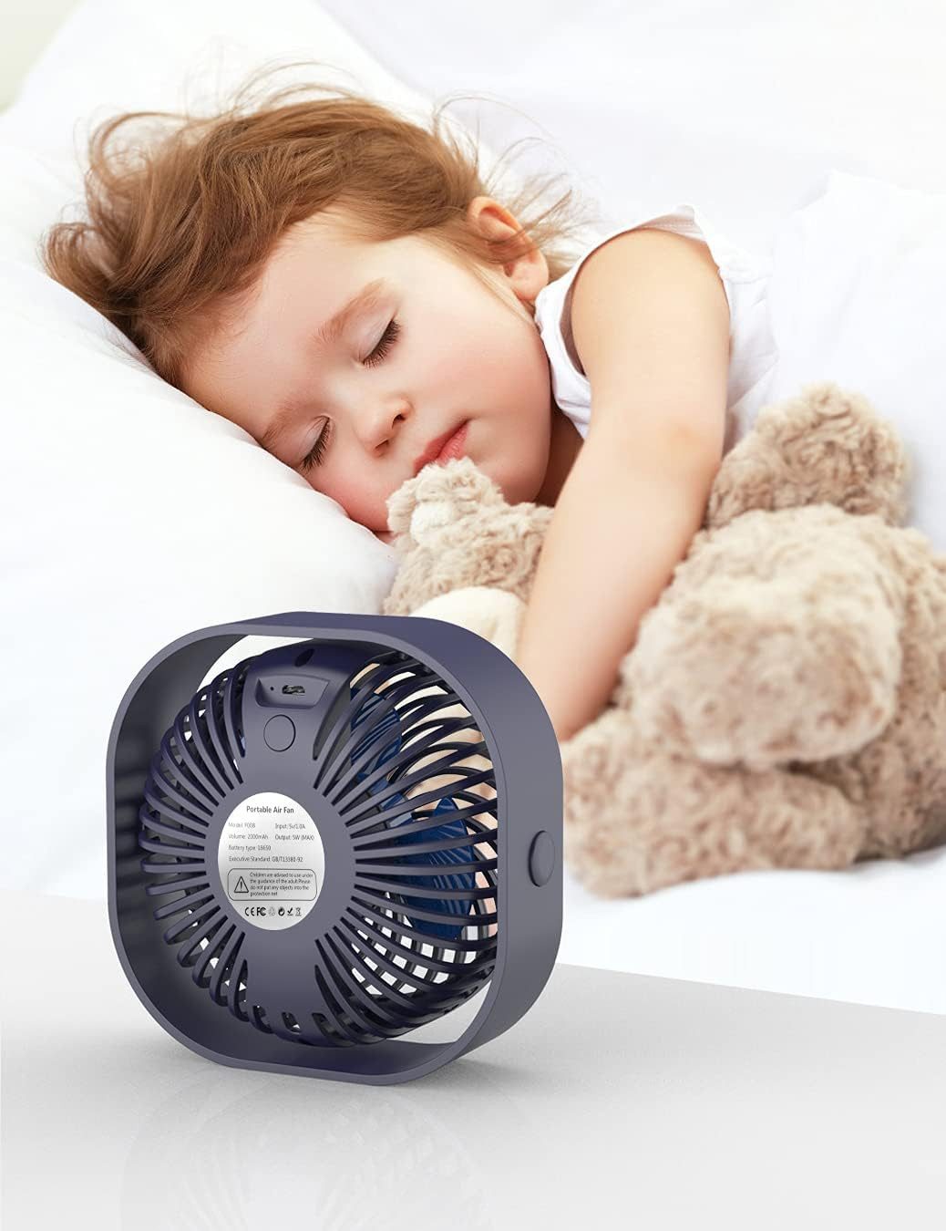 Tischventilator USB Tischventilator – Tragbar, leise, 3 Geschwindigkeitsstufen.