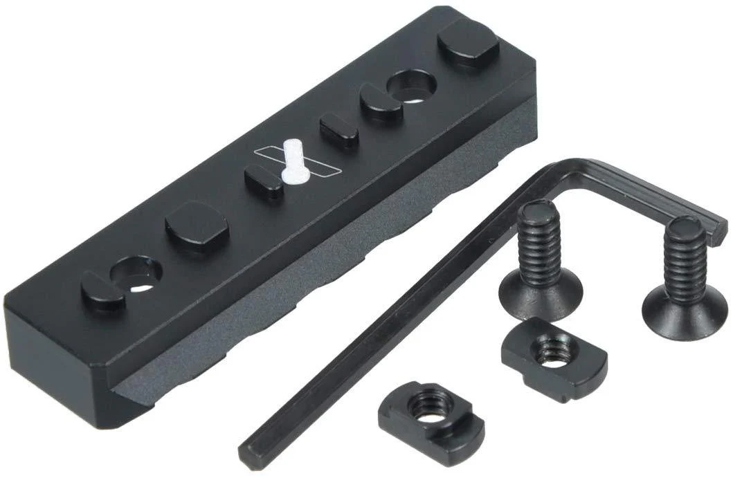 Green Blob Outdoors KEYMOD Rail Section for handguards, 6 Slots Dual Interface KEYMOD Rail Section 64.8mm Long