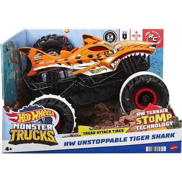 Hot Wheels Monster Trucks 1:15 Remote Controlled Tiger Shark