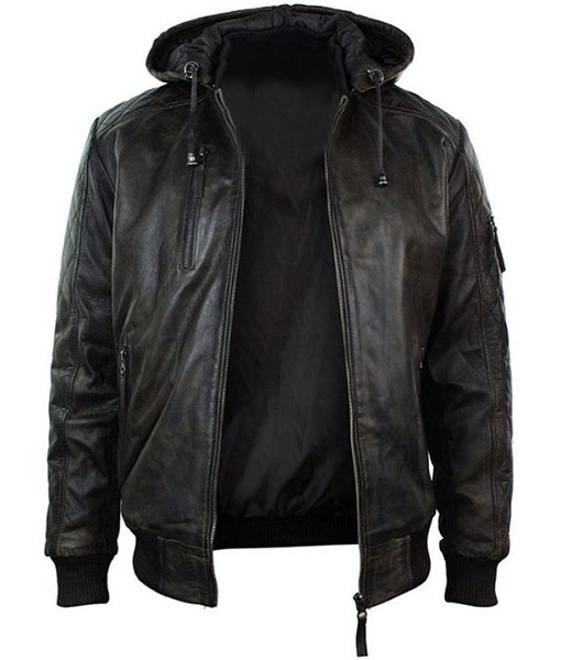Men’s Dark Brown Distressed Leather Jacket