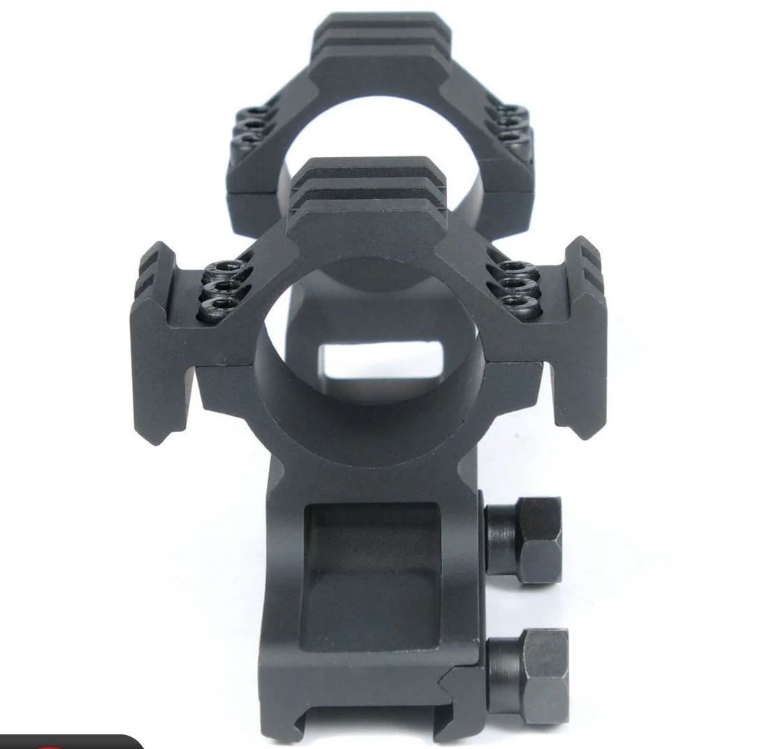 Scope Mount 30mm - 1 inch Scope Rings Cantilever Mount with Picatinny Top and Side Rails Ring Scope Mount PEPR Black