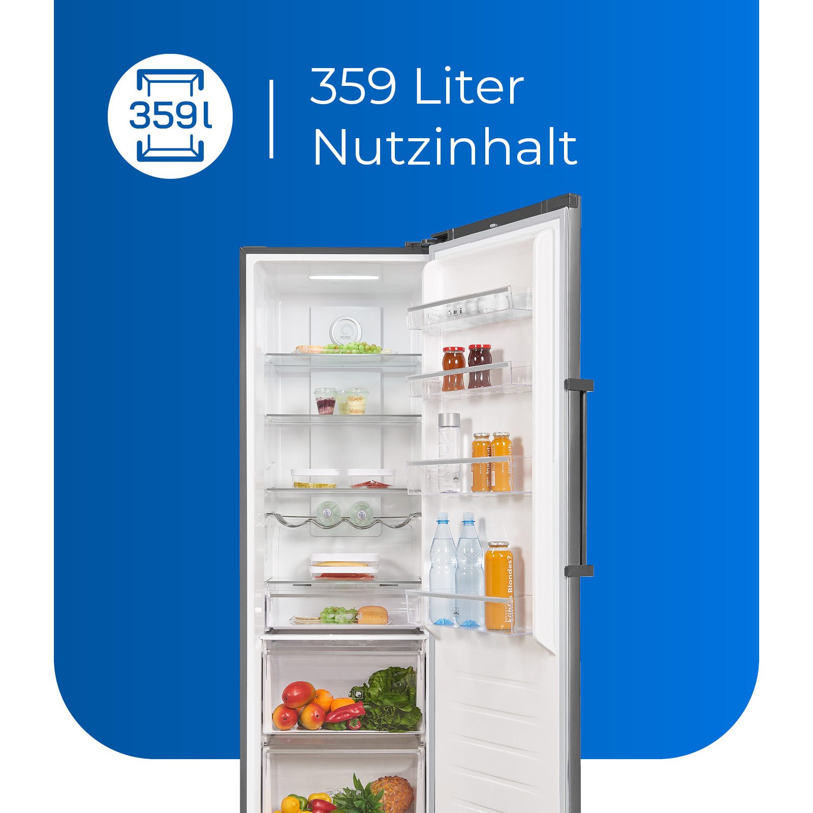 Vollraumkühlschrank KS360-V-HE-040E inoxlook-az