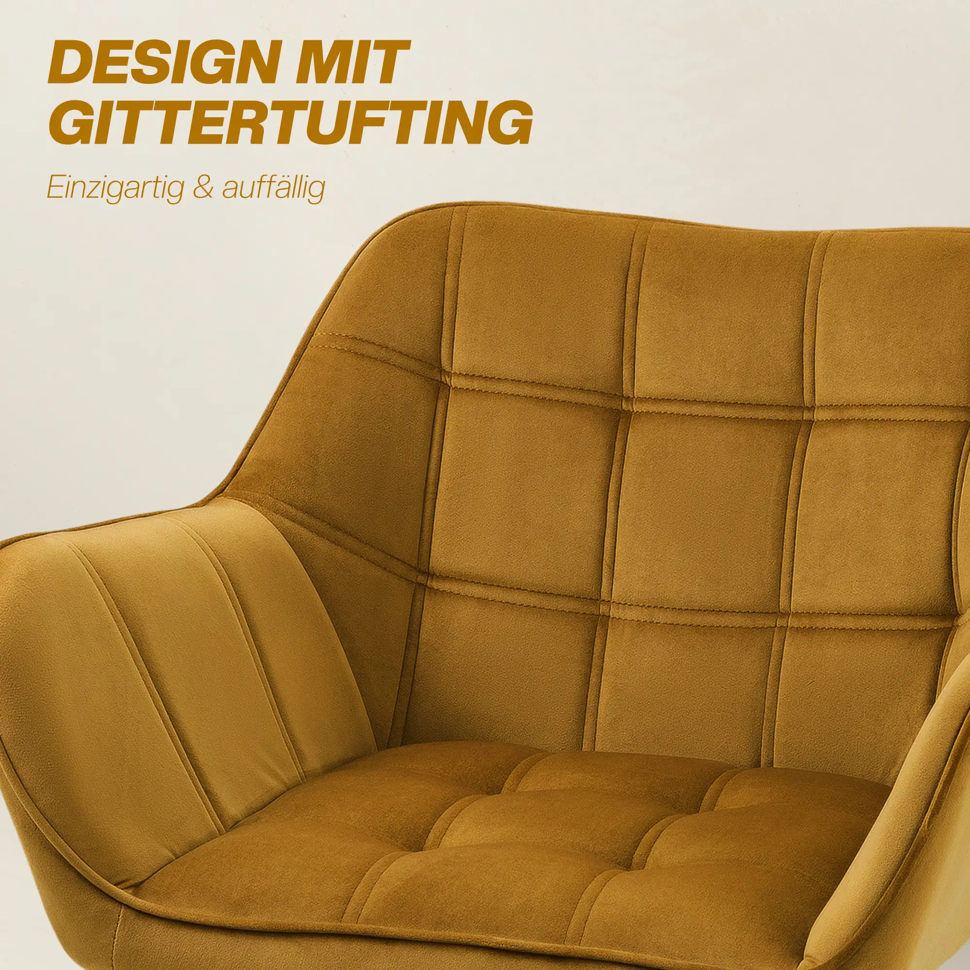 HOMCOM Polsterstuhl Skandi-Design kräftige Farben Gelb