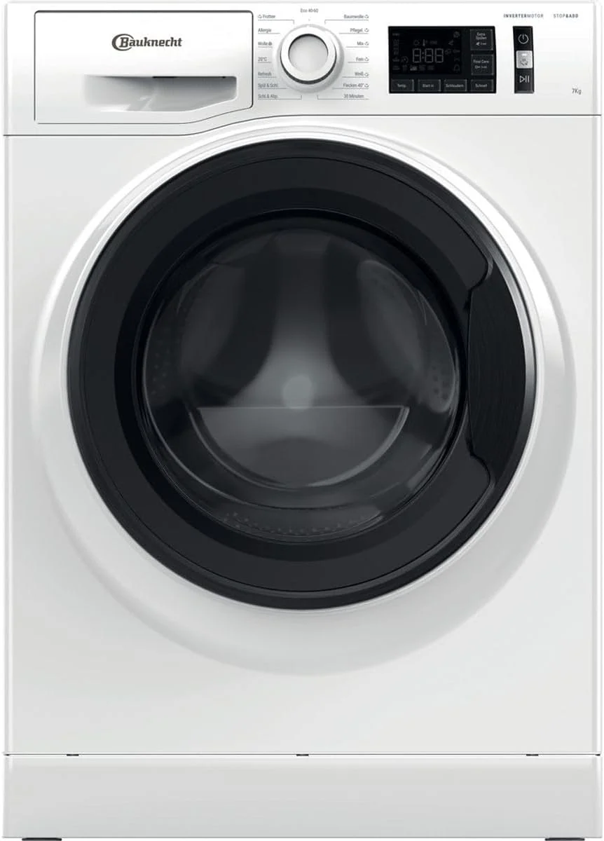 Bauknecht, WM Class 7A Frontlader-Waschmaschine, 7 kg Kapazität, 85 x 59,5 x 54 cm, Active Care, Steam Hygiene, Fleckentfernung ab 40°, Freistehend