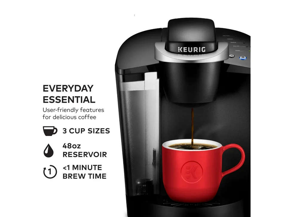 Restored Keurig K-Classic Single Serve K-Cup Pod Coffee Maker, Black (Refurbished)