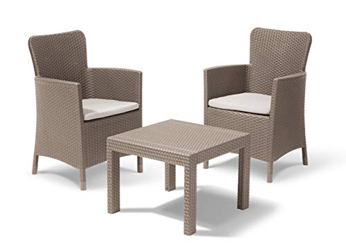 Keter Salvador Balcony Set, Set Mobili da Esterno 2 Poltrone e Tavolino Cappucino : Amazon.it: Giardino e giardinaggio